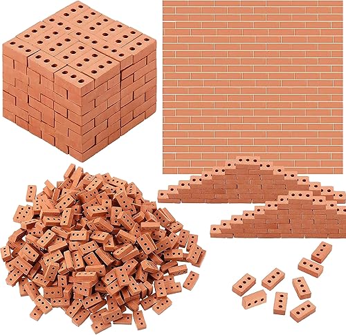 Cayway 120 piezas de mini ladrillos pequeños para paisajismo, ladrillos en miniatura, ladrillos pequeños para manualidades, ladrillos falsos