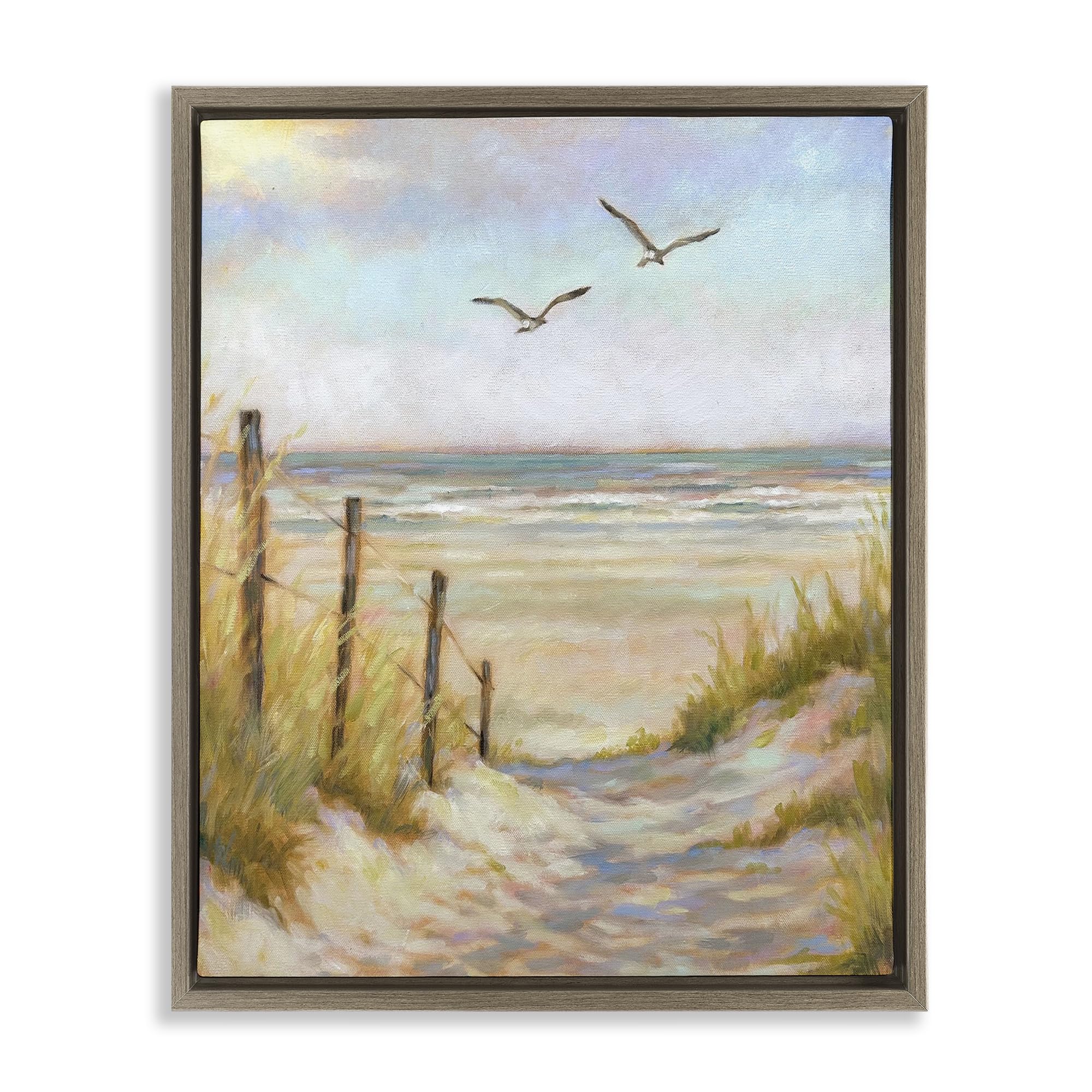 'Tranquility Beach Coastal Path'| Floating Frame Canvas Art