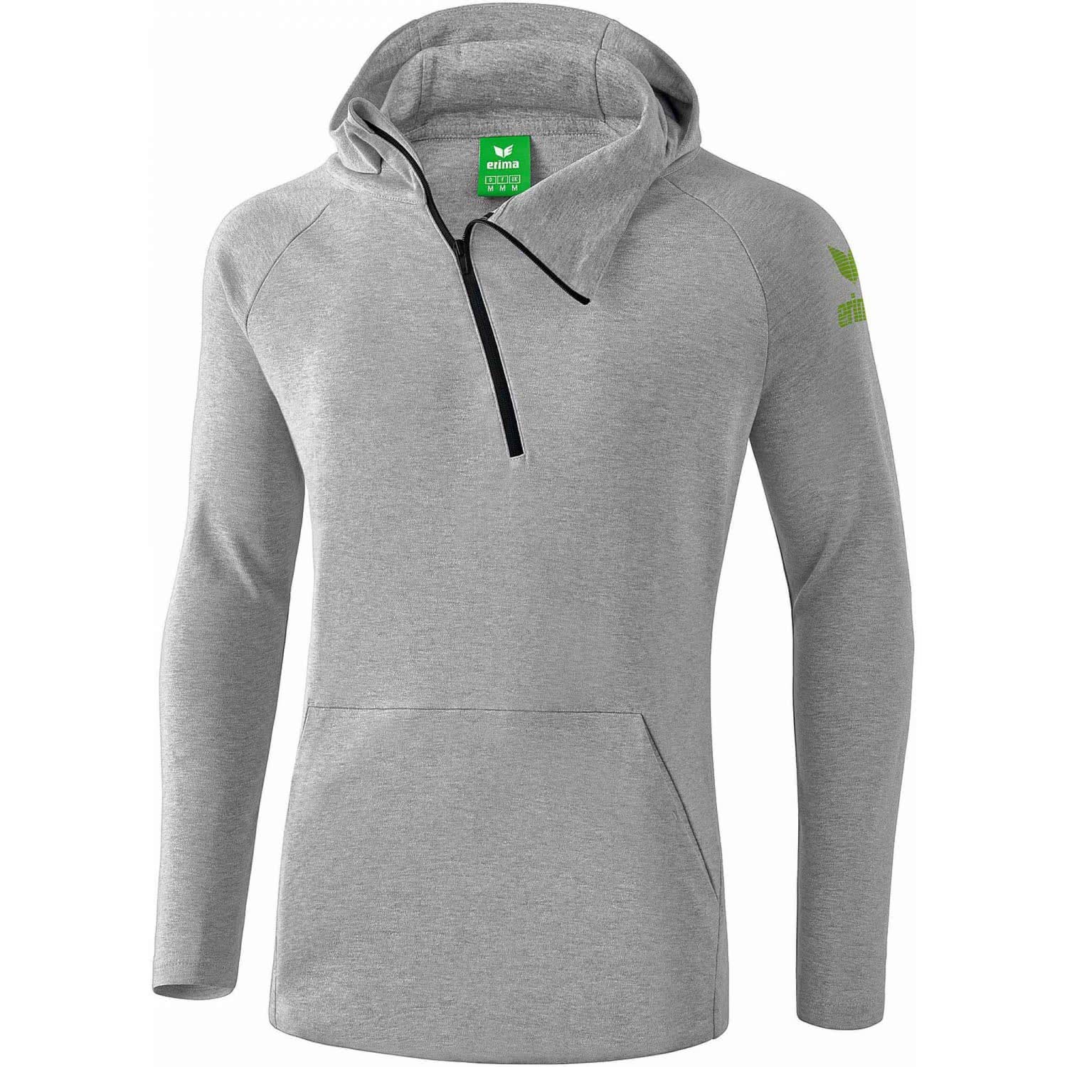 Erima Women's Essential Hoody - Light Grey Marl/Twist Of Lime/Grey, Size 40