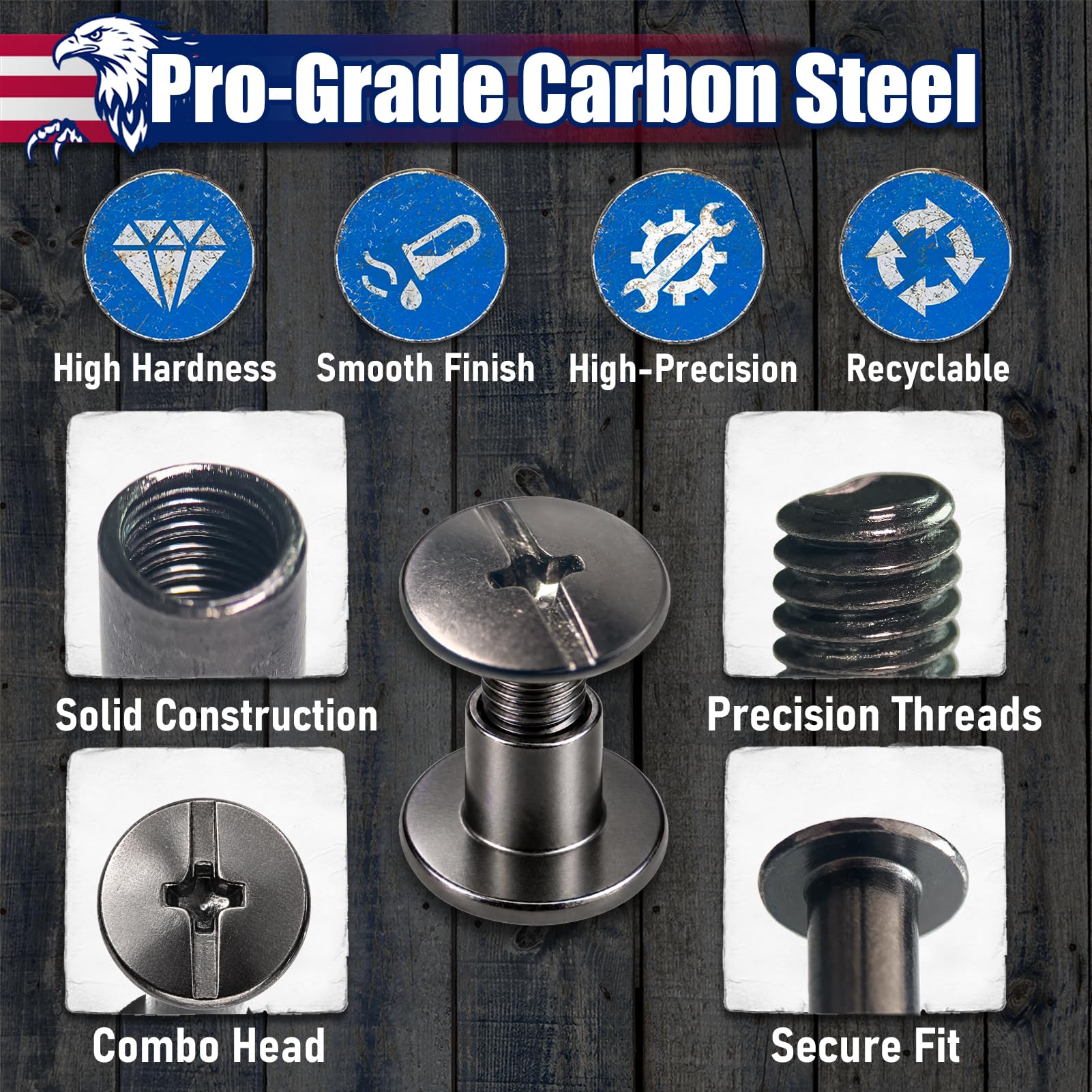 Chicago Screws for Leather - 135 Sets -3 Chicago Screws for Leather - 135 Sets -3