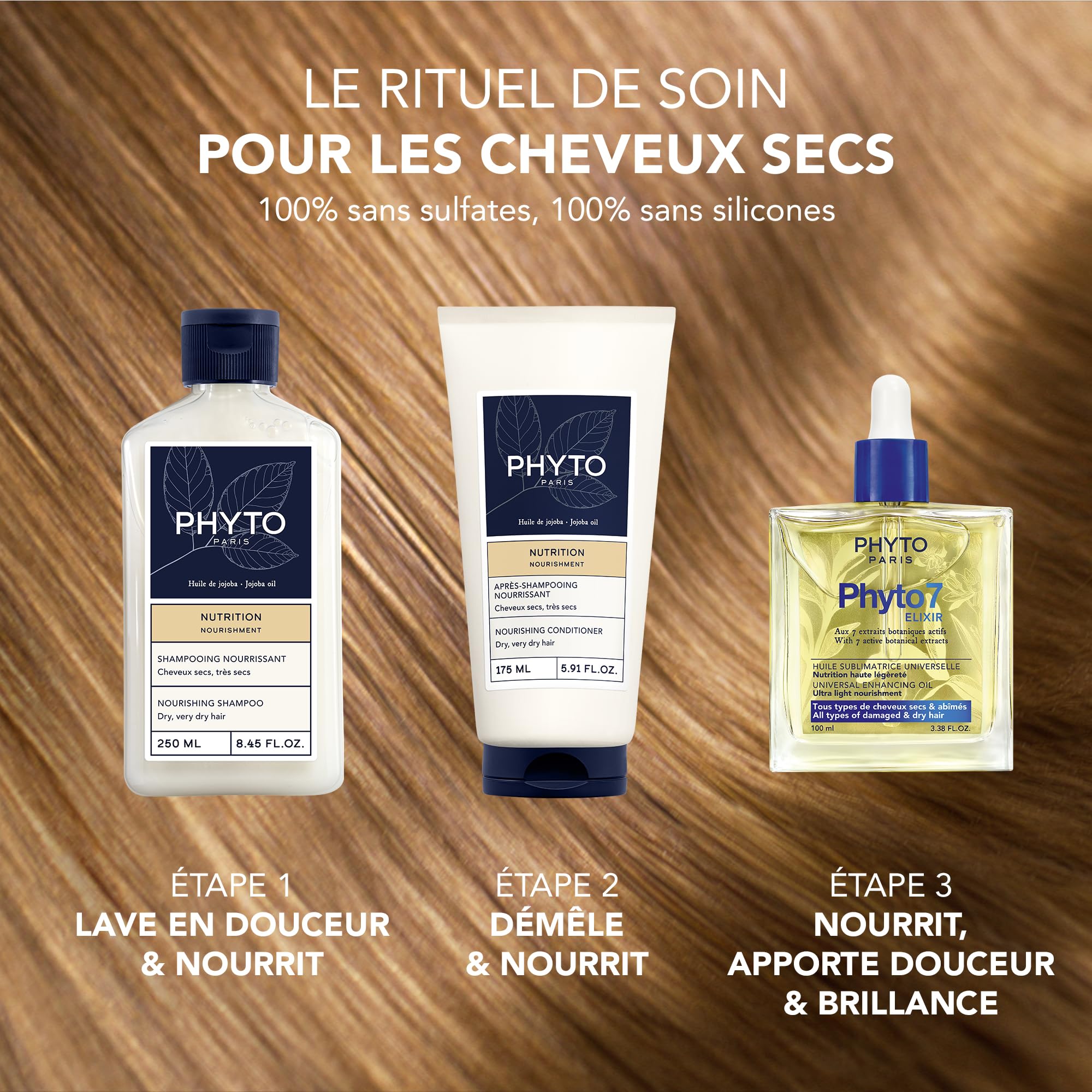 Phyto Paris - Phyto 7 - Uniwersalny olejek sublimacyjny 100 ml - Olejek do włosów cienkich i bardzo suchych - Wielofunkcyjna pielęgnacja: odżywianie, stylizacja, wykończenie - 99% naturalnych