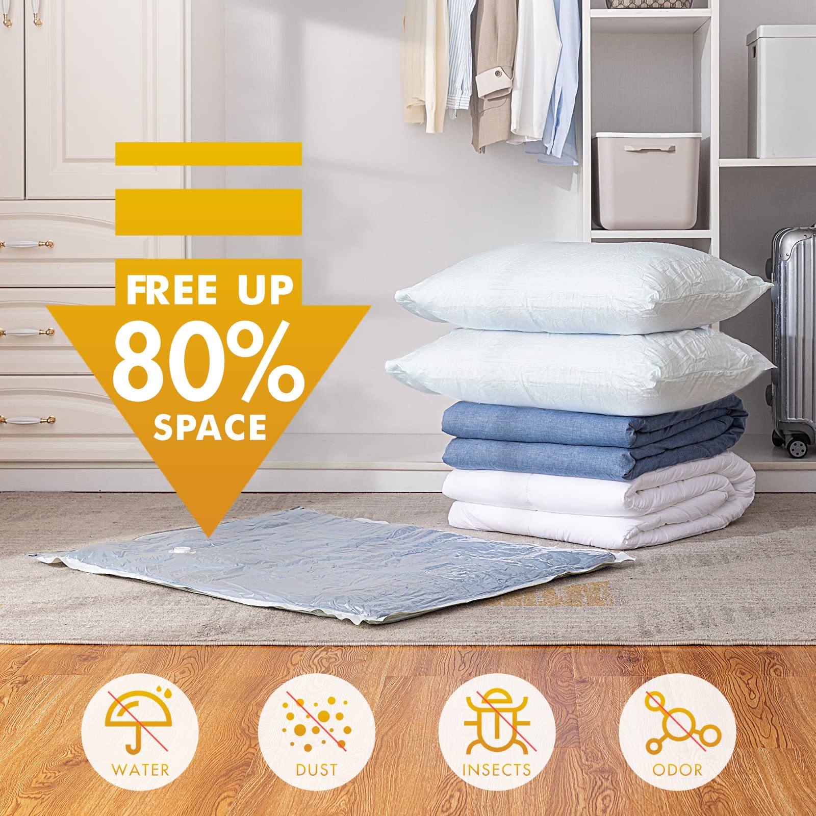 TAILI 4 Pack Jumbo Vacuum Storage Bags for Comforter and Blankets Space Saver Seal Bags for Bedding 100 X 80 CM for Duvets Bedding - Image 2