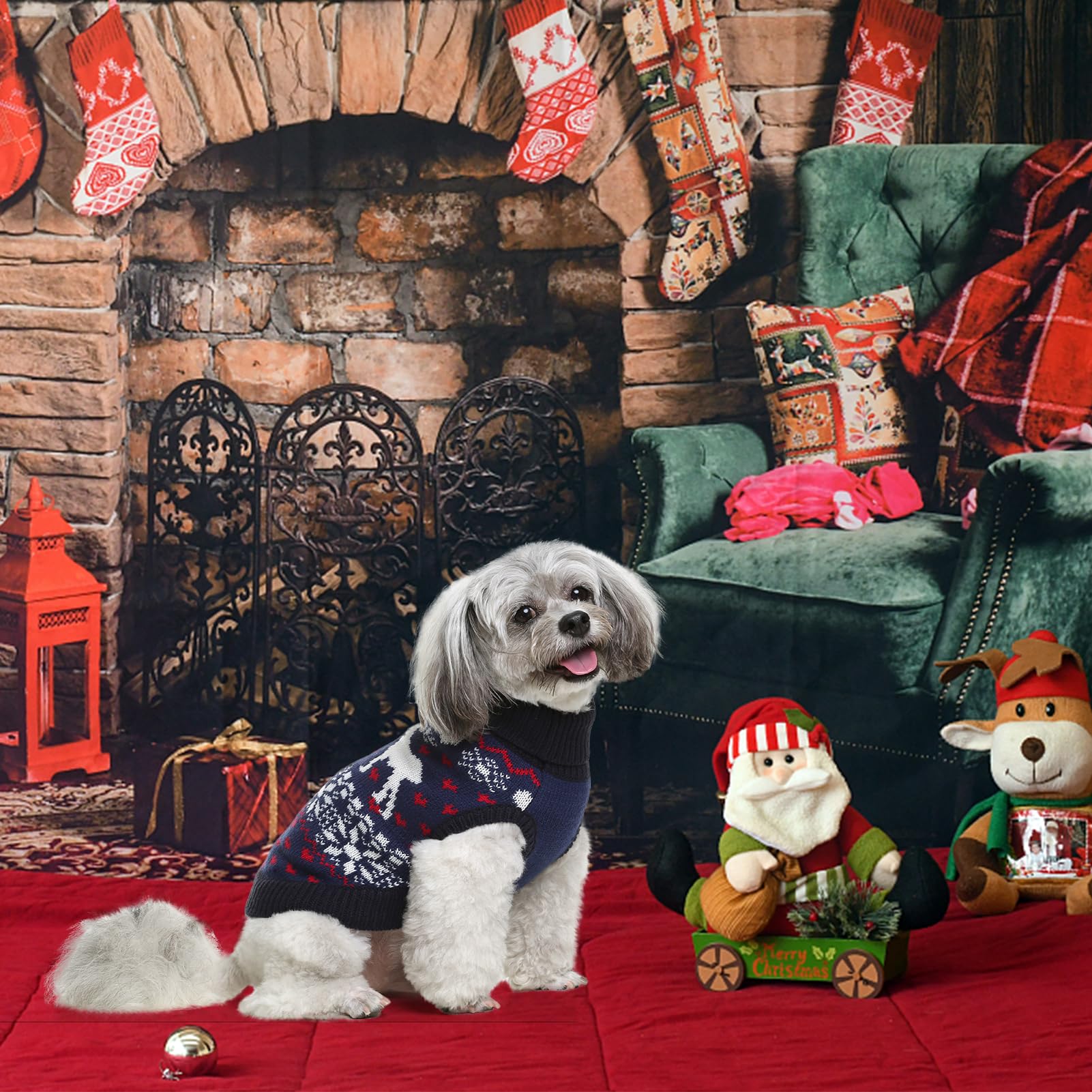 SCENEREAL Knitwear Hundepullover Winterkleidung – Weihnachtspullover für Hunde, warme Mäntel, klassisches Muster