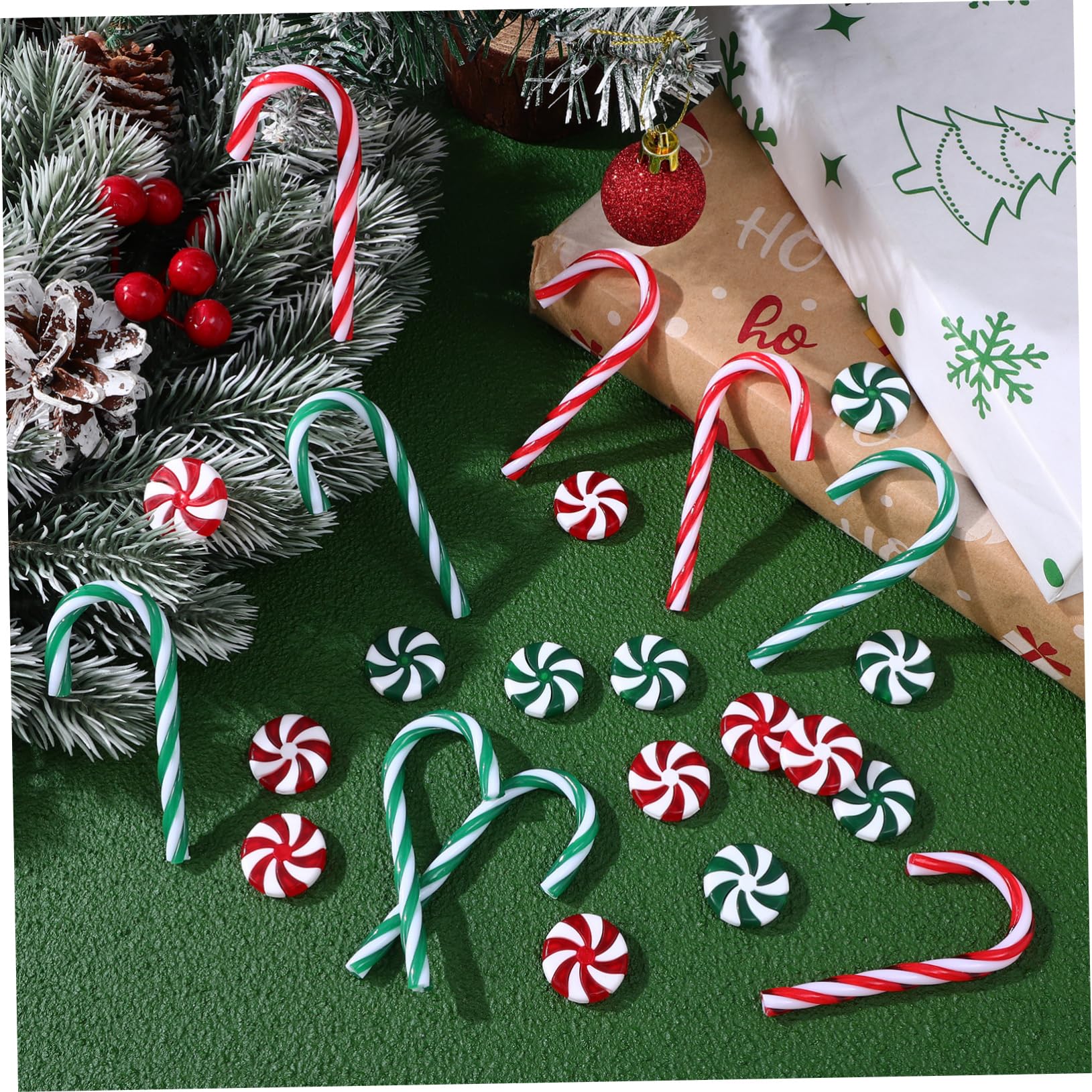 Cabilock 5 Juegos Colgante De Decoración para Árbol De Navidad. Christmas Candy Christmas Decorations Batería De Luces De Hadas Decoración De Bastones De De Navidad 80 Uds * 5