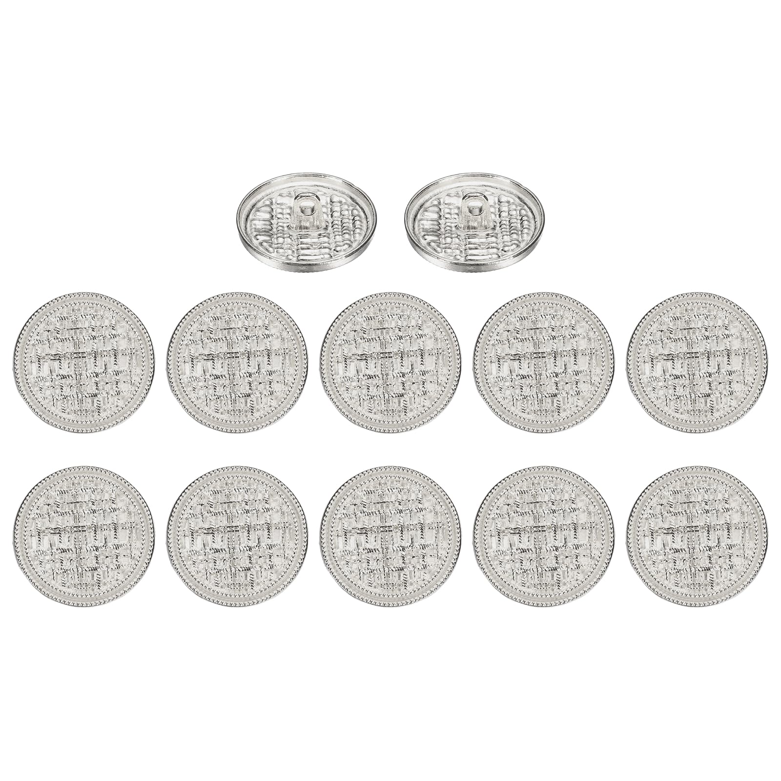 sourcing map 12Pcs Vintage Metal Buttons, 22mm / 0.87", Silver