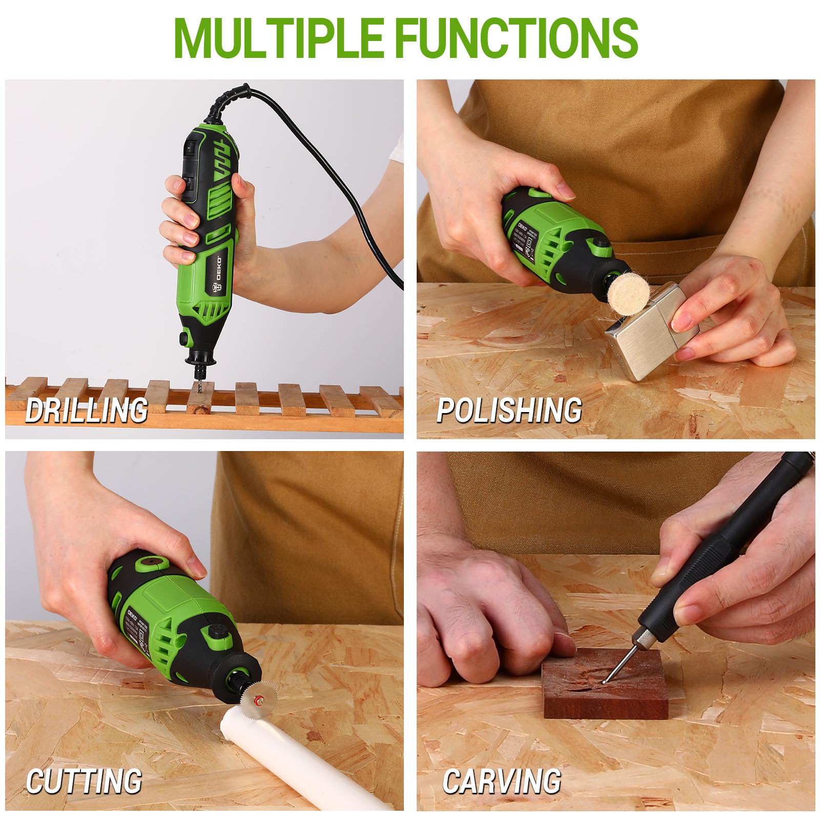 DEKOPRO Multiutensile Rotativo 170W Verde