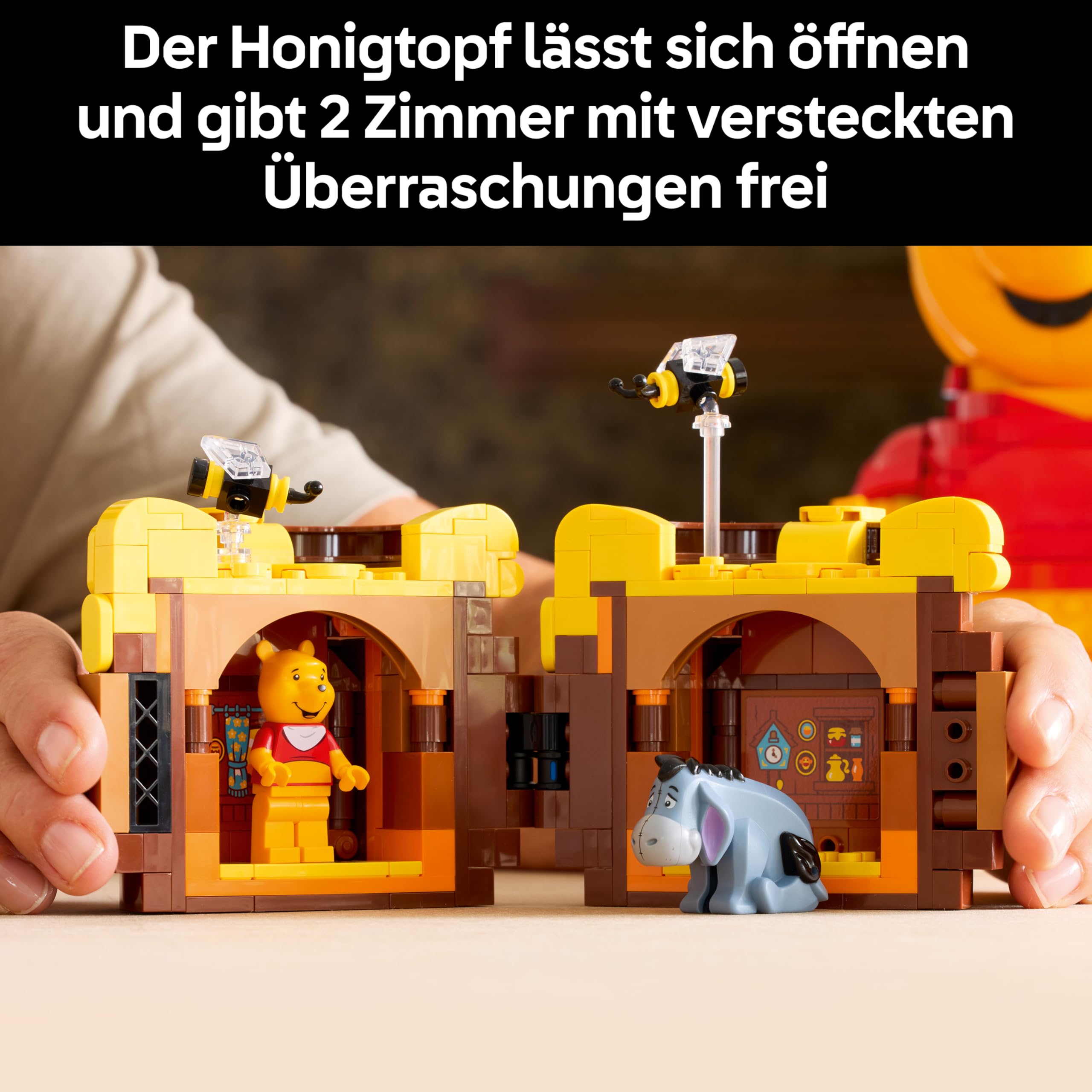 LEGO | Disney Winnie Puuh - Modellbau für Erwachsene zum Ausstellen - mit Honigtopf, Sammler Minifigur & I-Aah Figur - DIY nostalgische Geschenkidee für Fans - 43300