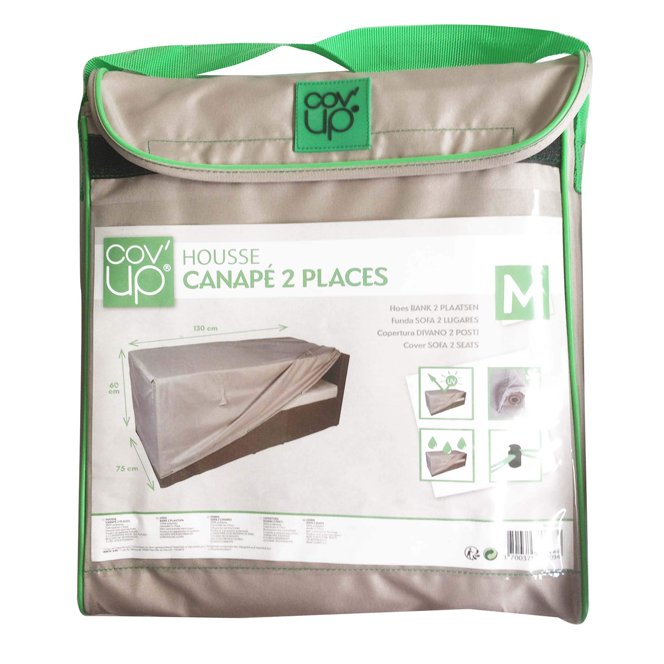 Cov'Up Sofabezug für Gartensofa, 130 x 75 x 60 cm, Taupe