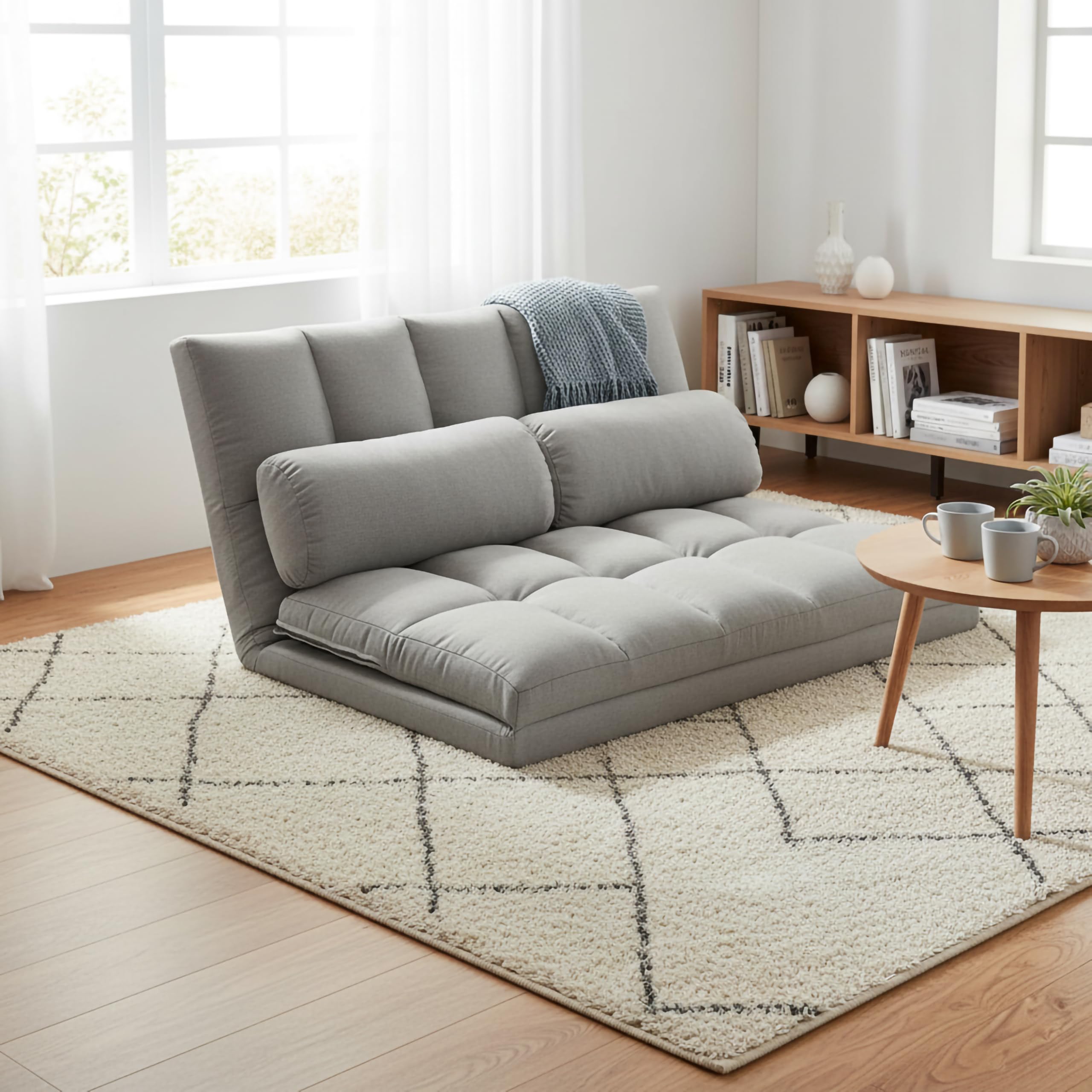 Amazon.com: AC Pacific Tri-Fold Floor Sofa Bed: Space-Saving Floor