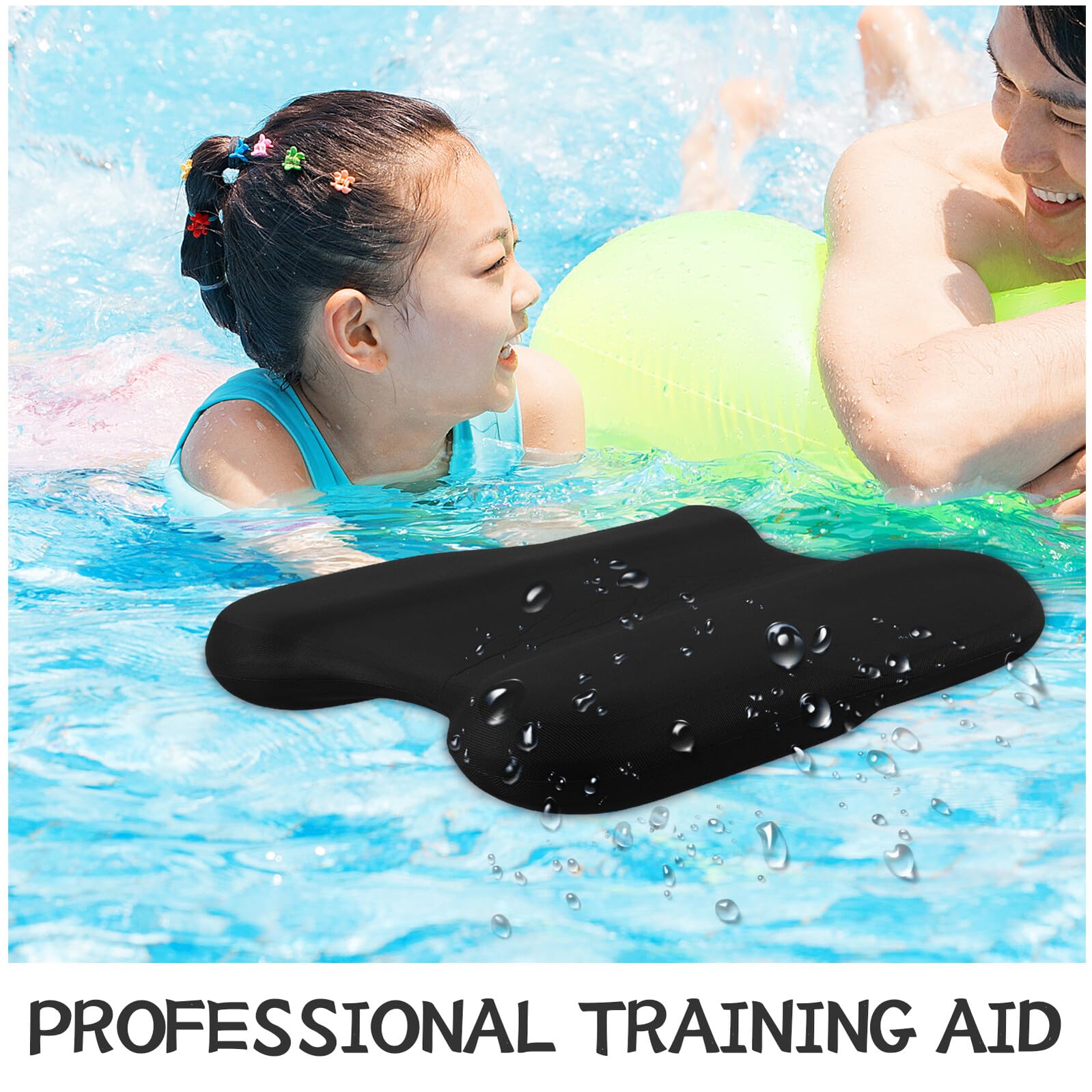 VANZACK Lot de 2 Planches de Natation pour Adultes en EVA Planche de Flottaison Noire de U Légère et Stable pour Entraînement Natation Apprentissage et Exercices en Piscine Intérieure