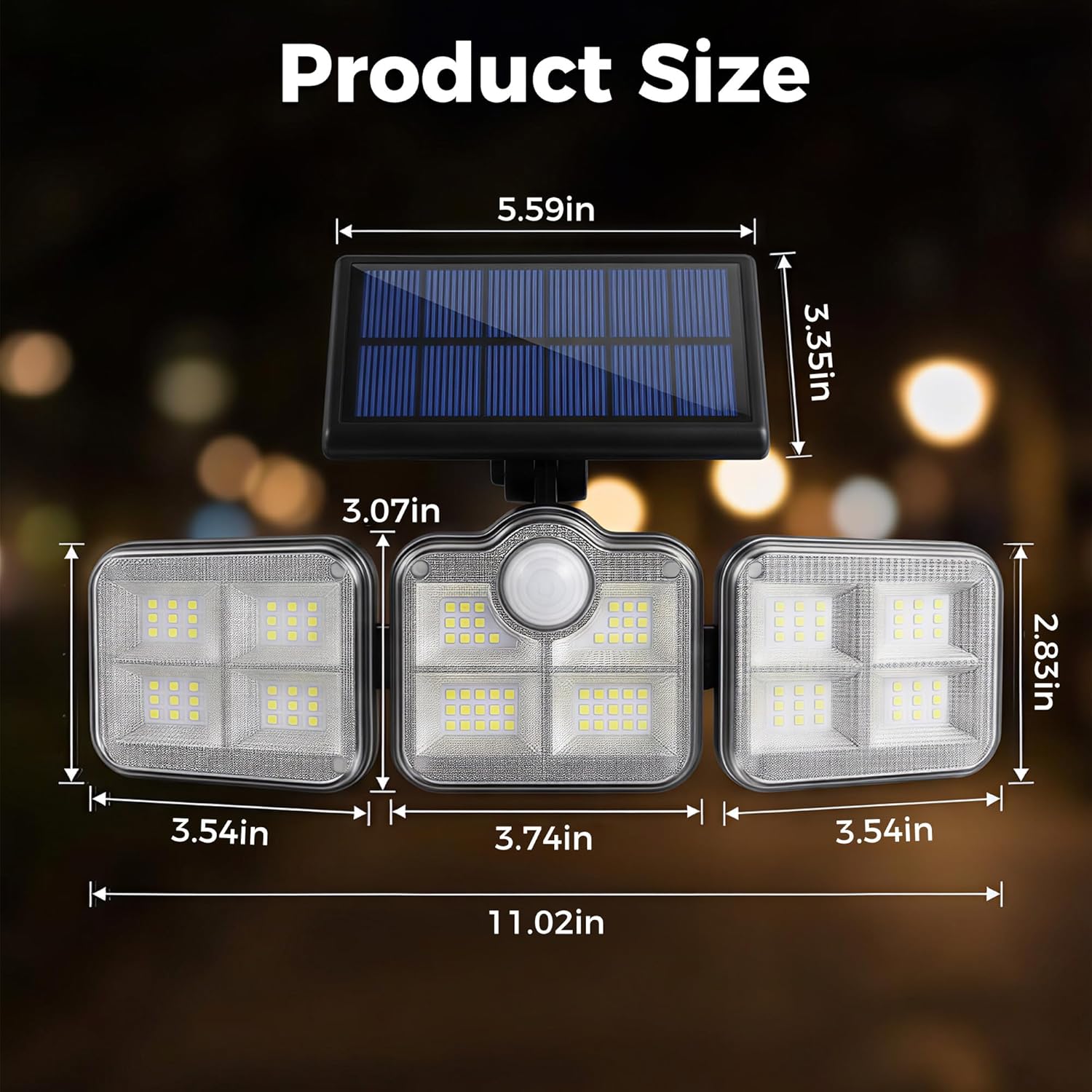 Flupuro Magnetic Solar Lights Outdoor, Motion Sensor RV Lighting, No Drilling Solar Flood Light with Remote, 3 Lighting Modes, Waterproof Solar RV Light for Garage, Fence, Patio, Camper