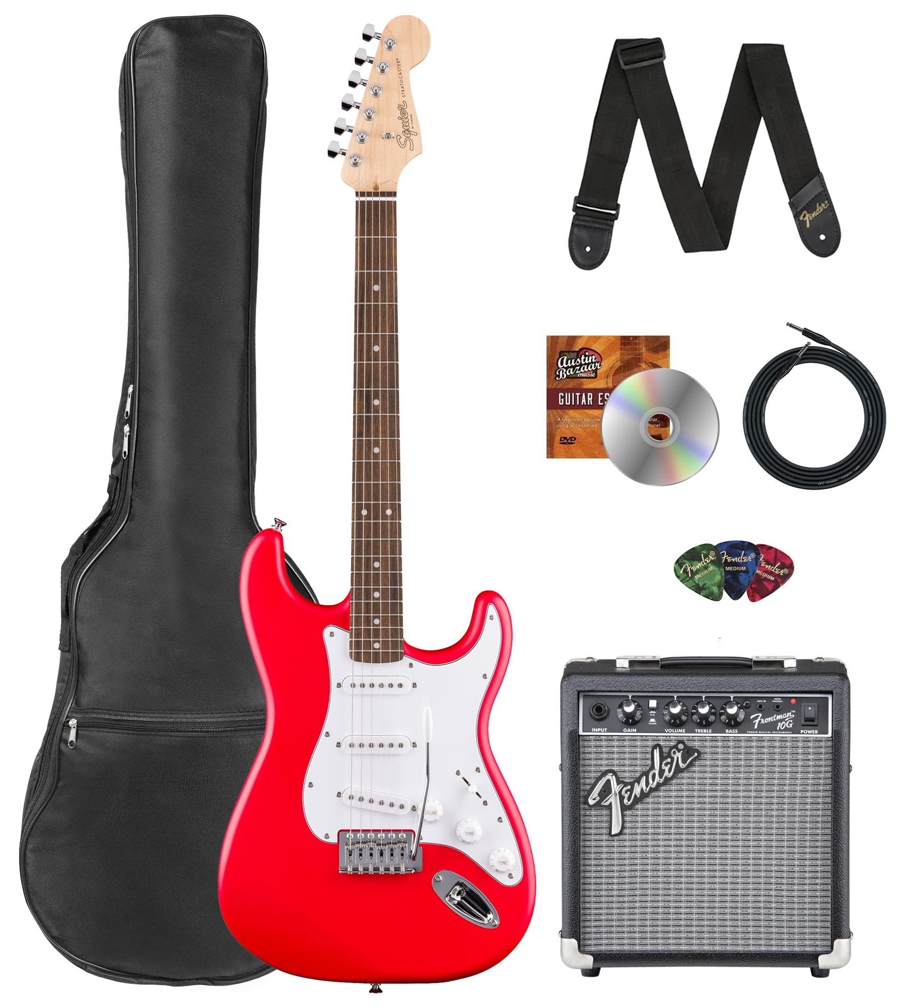 Amazon.com: Fender Squier Stratocaster - Torino Red Bundle with