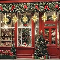 Vista 2 de 12 luces navideñas para ventana, luces de silueta de ventana con temporizador, ventosa, funciona con pilas, para Navidad, Año Nuevo, hogar