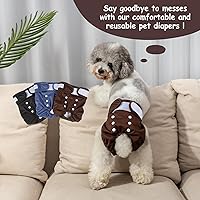 Vista 56 de Pet Soft Washable Female Diapers (3 Pack) Female Dog Diapers, Comfort Reusable Doggy Diaper for Girl Dog in Period Heat (Sprightly, XS)