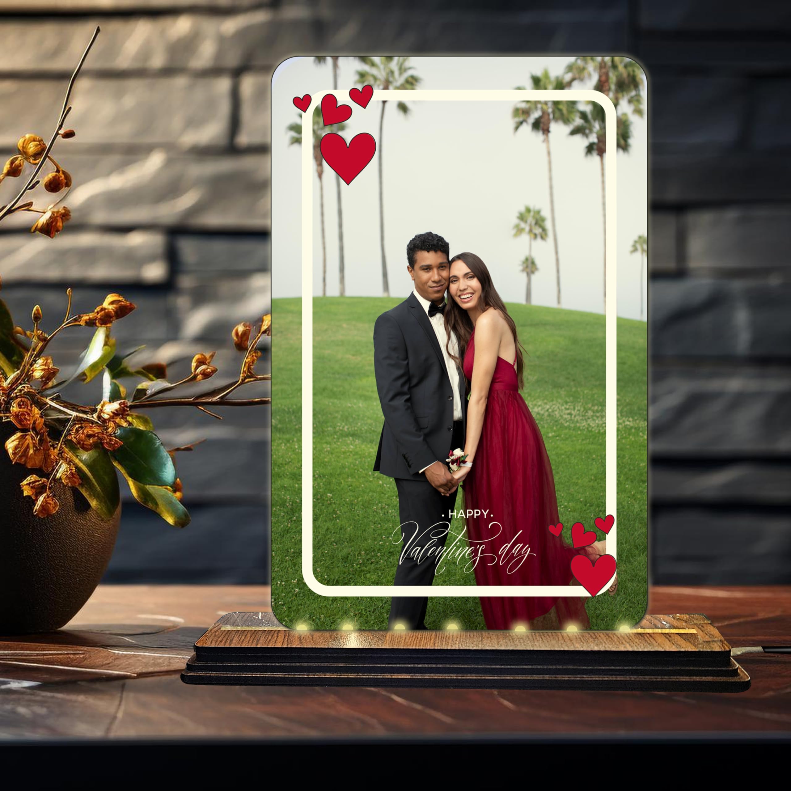 Brown Cloud Customised Acrylic Printed Anniversary/Valentine LED Table Lamp/Plaque Personalised with Name, Decoration/Gift for Family/Friend/Girlfriend/Boyfriend (LED ACRY USB VAL 08)(D9)-image-38
