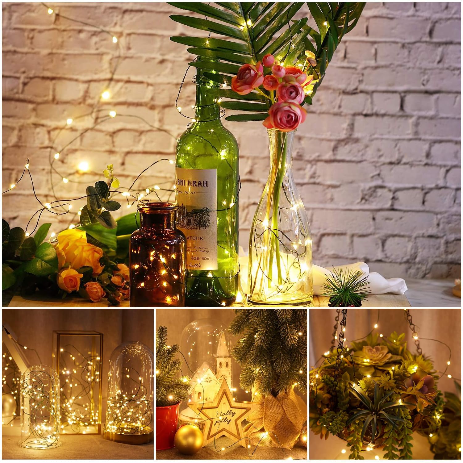 Luci Albero di Natale 100M 1000 LED Verdi Filo di Rame con Presa,Catena Luminosa Bianco Caldo, Stringa Luci di Natale da Esterno Interno Natalizie Decorazioni per Festa,Casa,Nozze,Giardino,Matrimonio