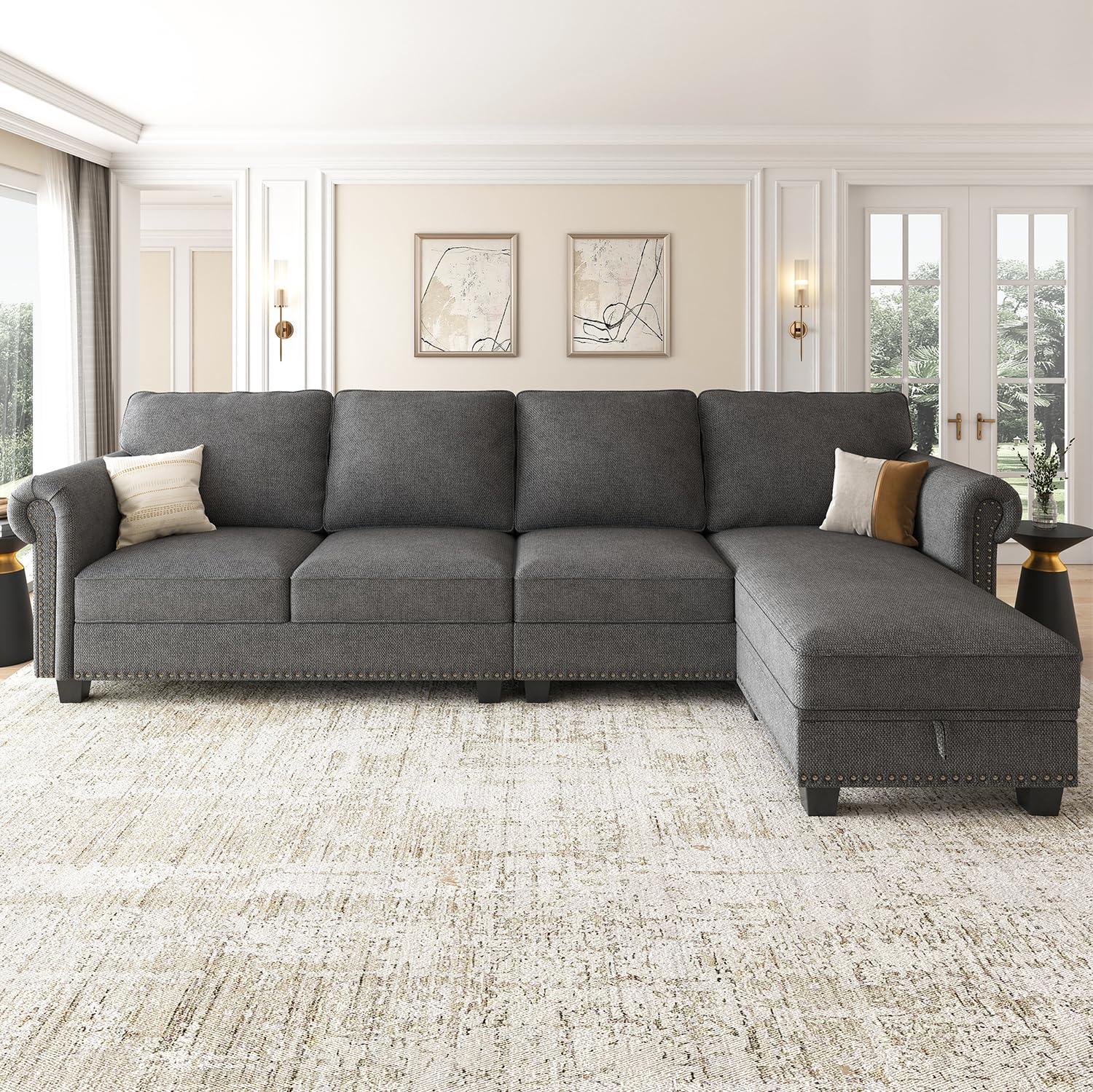 Nolany Convertible Sectional Sofa LShape Sectional Couch with
