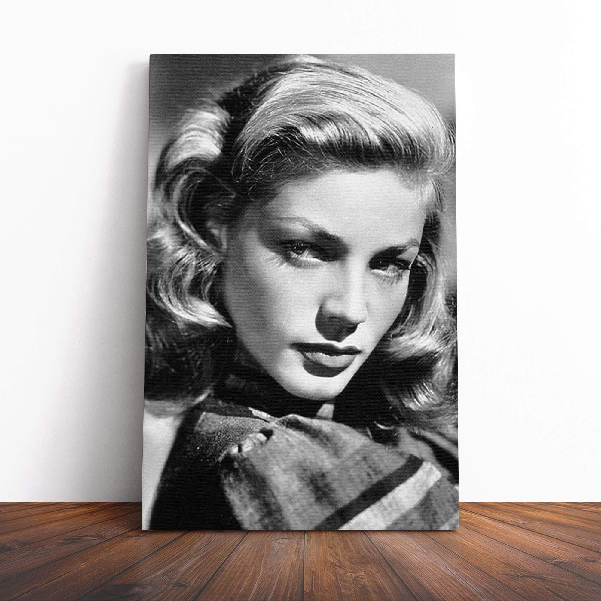 Lauren Bacall Canvas Print | Gallery Wrapped 30mm Frame Wall Art | 24x16 inches | Ready to Hang | Modern Picture | Living Room Bedroom Lounge Office
