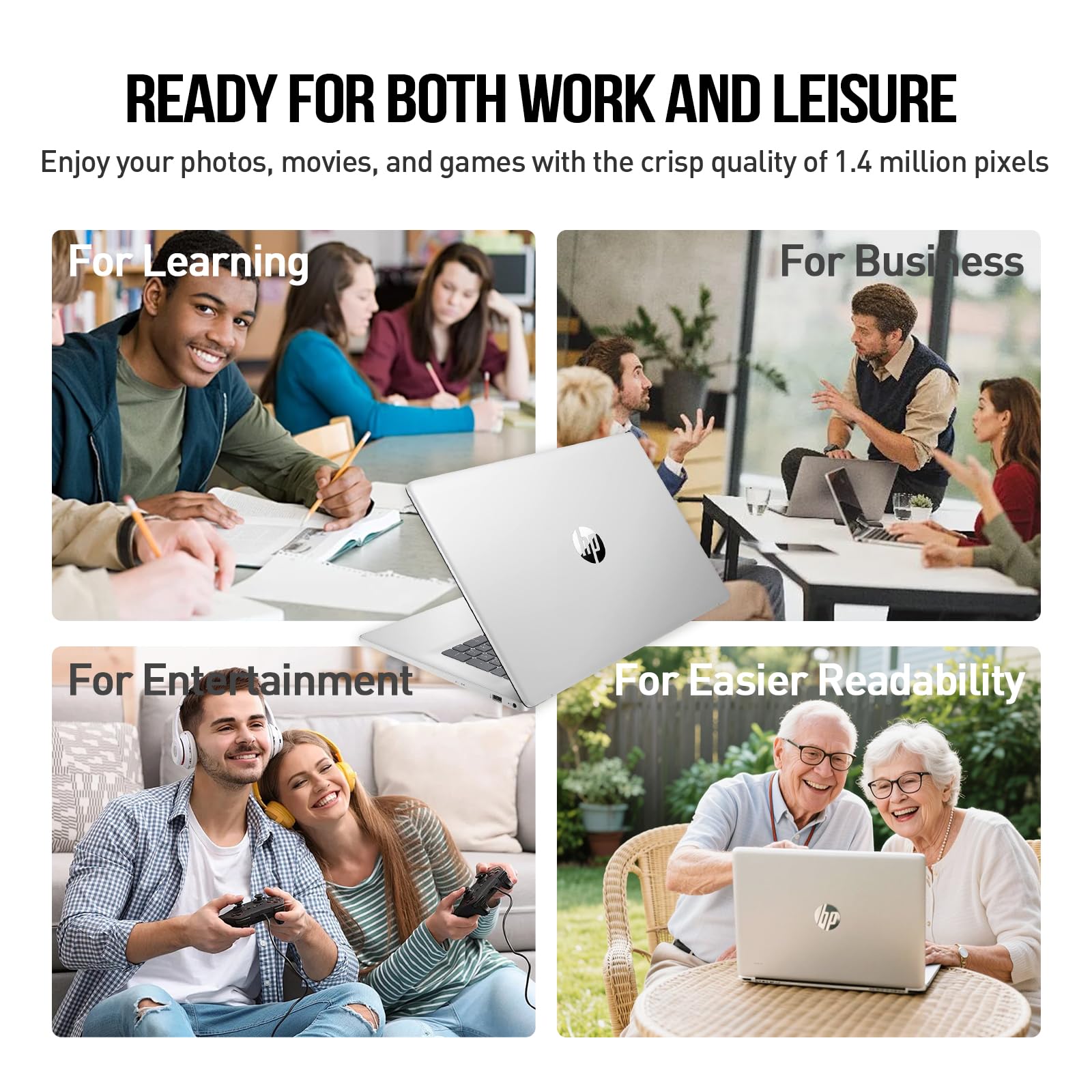 HP 2025 Laptops 17 Inch, 17.3" Laptop Computer, HD+ Large Screen, Intel Core i3 (8-Cores), 32GB RAM 1TB SSD, Windows 11 Pro Lifetime Office, 10 Key Number Pad, Wi-Fi 6, USB-C