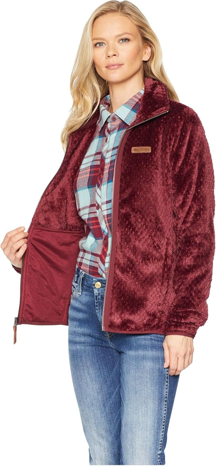 Columbia Womens Fire Side II Sherpa Full Zip Fleece Jacket, Rich Wine, 2X - Image 5