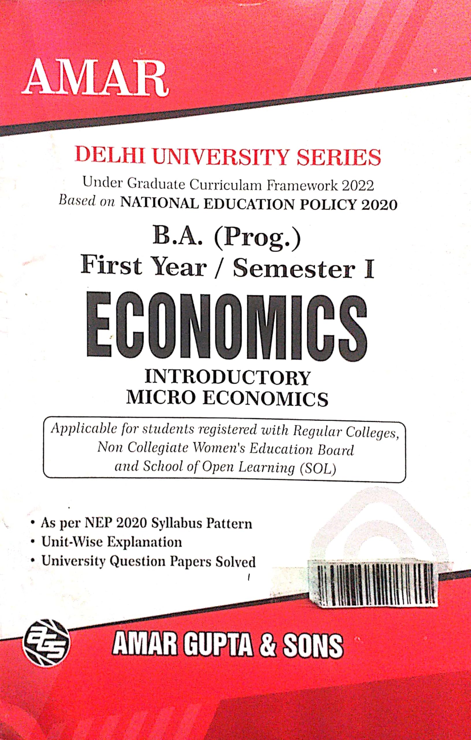 Amazon.in: Buy Amar Delhi University B A Prog 1st Year Economics ...