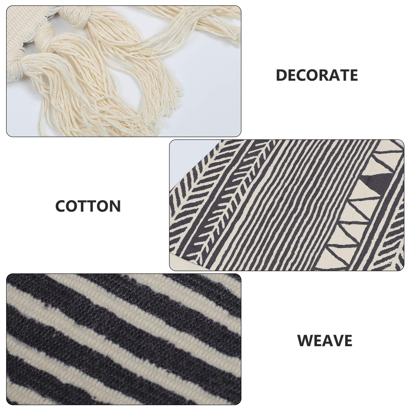 Cabilock Jute Teppich mit Ethno Stil Umweltfreundlicher Baumwoll Leinen Teppichboden und Langer Tischläufer für Alltag und Partys zum Schutz der Tischoberfläche