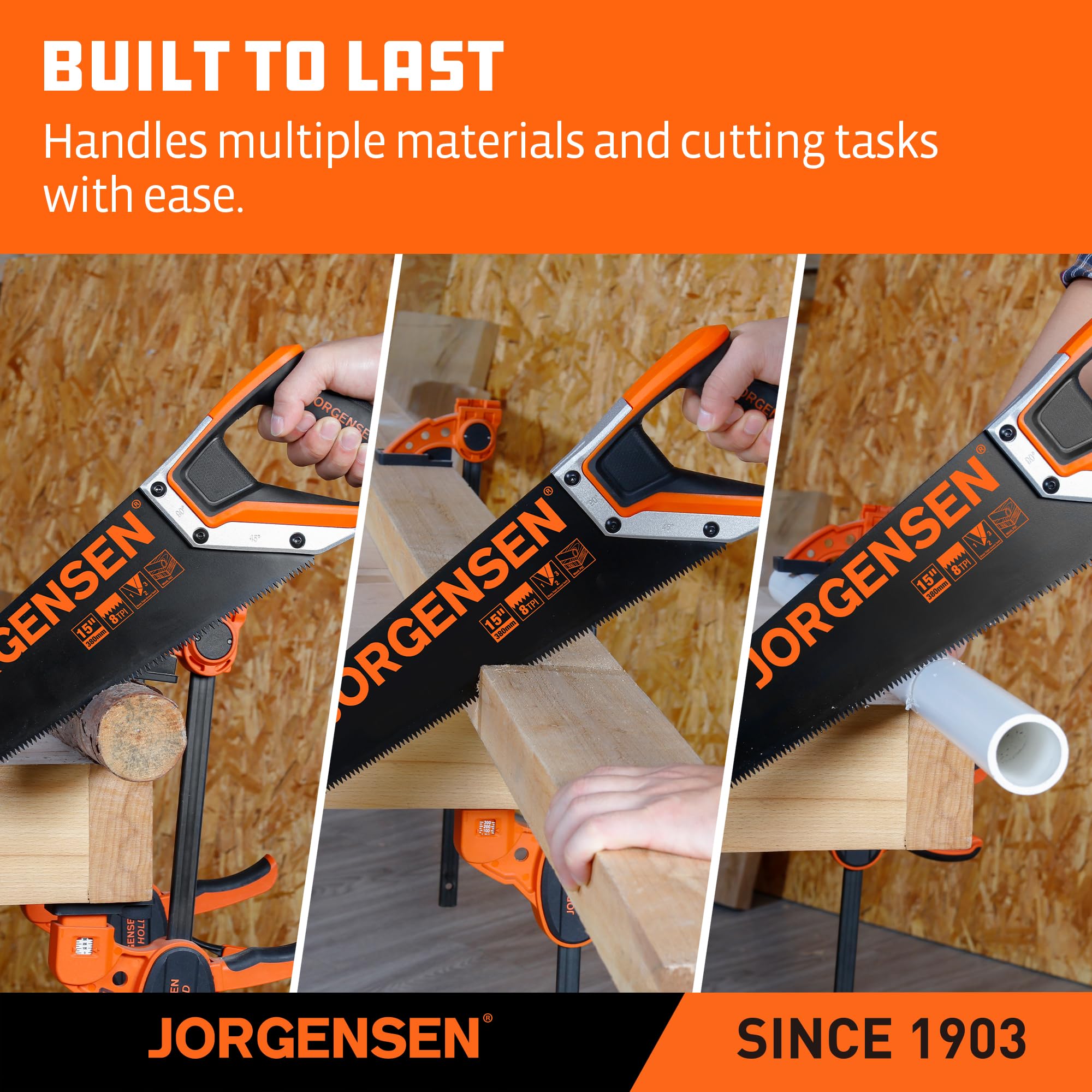 Jorgensen 15" Hand Saw - Fast Cutting -6