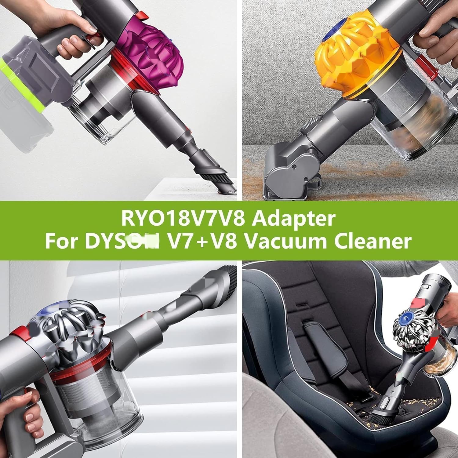 URUN RY18V7V8 Battery Adapter for Ryobi for Dyson V7 V8, Vacuum Adapter Convert for Ryobi 18V to for Dyson 21.6V V7 (SV11) V8(SV10) Handheld Vacuum Cleaner(No Battery)