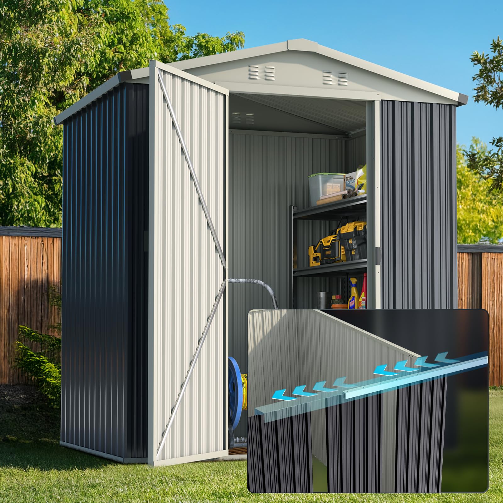 Amazon.com : Quictent Large 5.1X3.8 FT Base Metal Storage Shed
