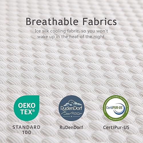 Miniatura 4 de Colchón de espuma viscoelástica de gel refrescante de 6 pulgadas, tamaño individual, colchón firme medio en una caja, certificado CertiPUR-US, 6