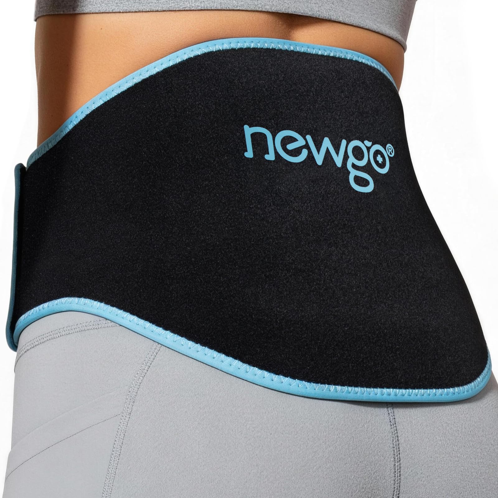 Gel Ice Pack for Back Injuries and Pain Relief, 2 Pack Lower Back Ice Pack Wrap for Hot Cold Therapy, Lumbar Surgery, Sciatica, Herniated Disc, Coccyx Tailbone Pain - Black