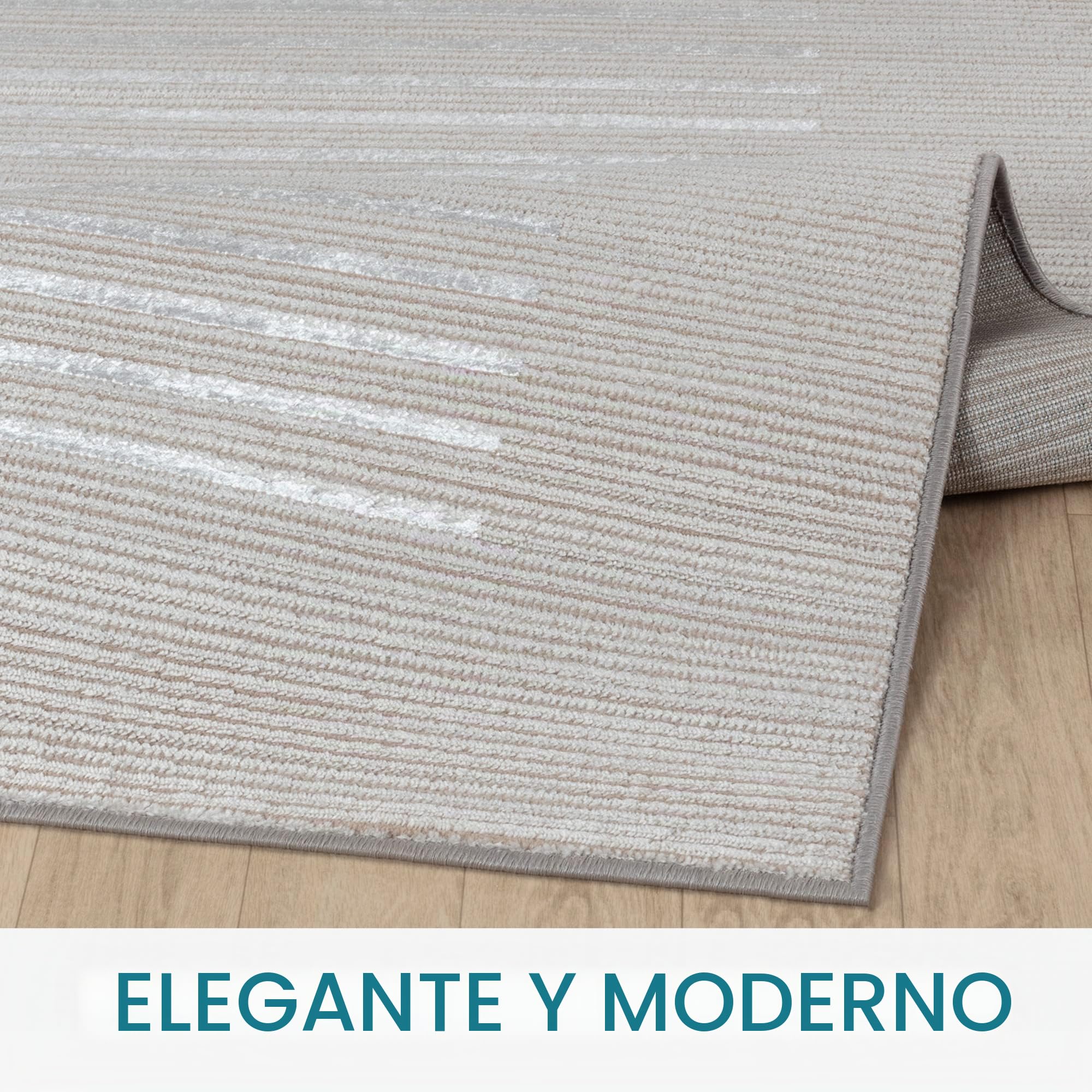 Livabliss Zagora Alfombra Geométrica - Alfombras Salon Modernas, Comedor, Cocina, Habitación - Alfombras Abstractas Estilo Bohemio, Fácil de Cuidar - Alfombra Grande 160x213cm, Beige, Blanco y Gris