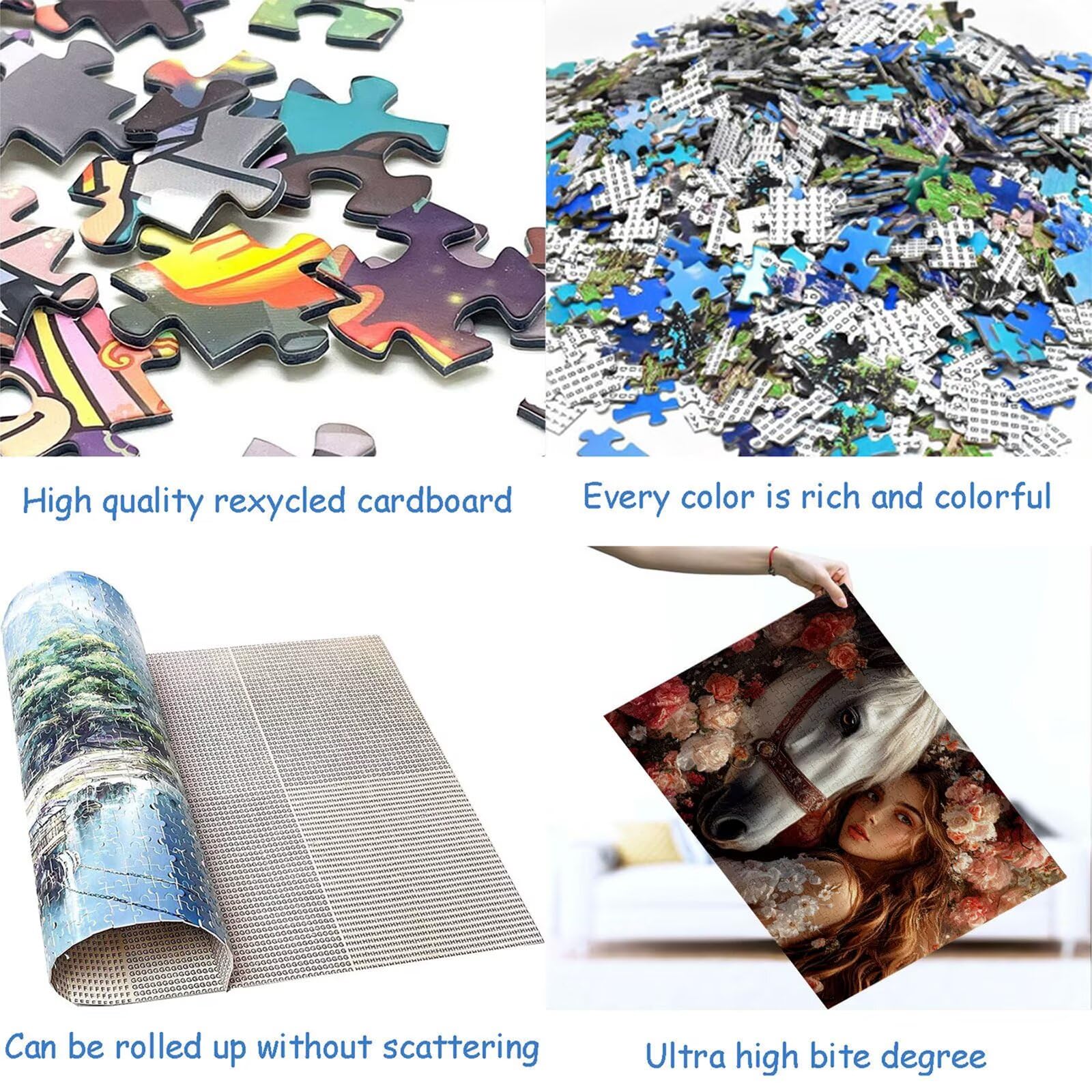 Puzzle 4000 elementów koń puzzle dla dorosłych kobiet 141 x 87 cm unikalne rzemiosło klasyczne 3D drewniana układanka do rodzinnych gier aktywnych, układanka do samodzielnego wykonania nawet do