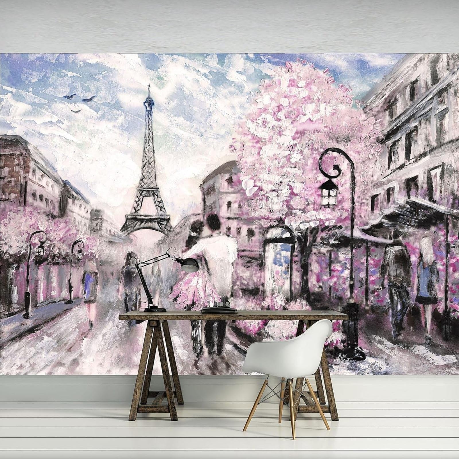 Kfjhgbdshhj 3D Mural Photo Mural-Wallpaper City - For Living Room Bedroom - 3D - Paris,430Cmx300cm Poster - Wall Sticker - Frameless Picture