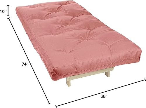 Miniatura 214 de Poly Solid - Colchón de futón completo, 8 pulgadas, color azul polvoriento Negro -,Azul,rosado (Blush Pink),Borgoña,Burnt orange,2-Burnt