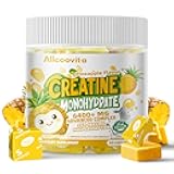 Creatine Monohydrate Chews Complex 6400mg for Men & Women -Advanced Formula W/L-Taurine + Vitamin B12, Sugar Free Chewable Supplement,60 Pineapple Softchews