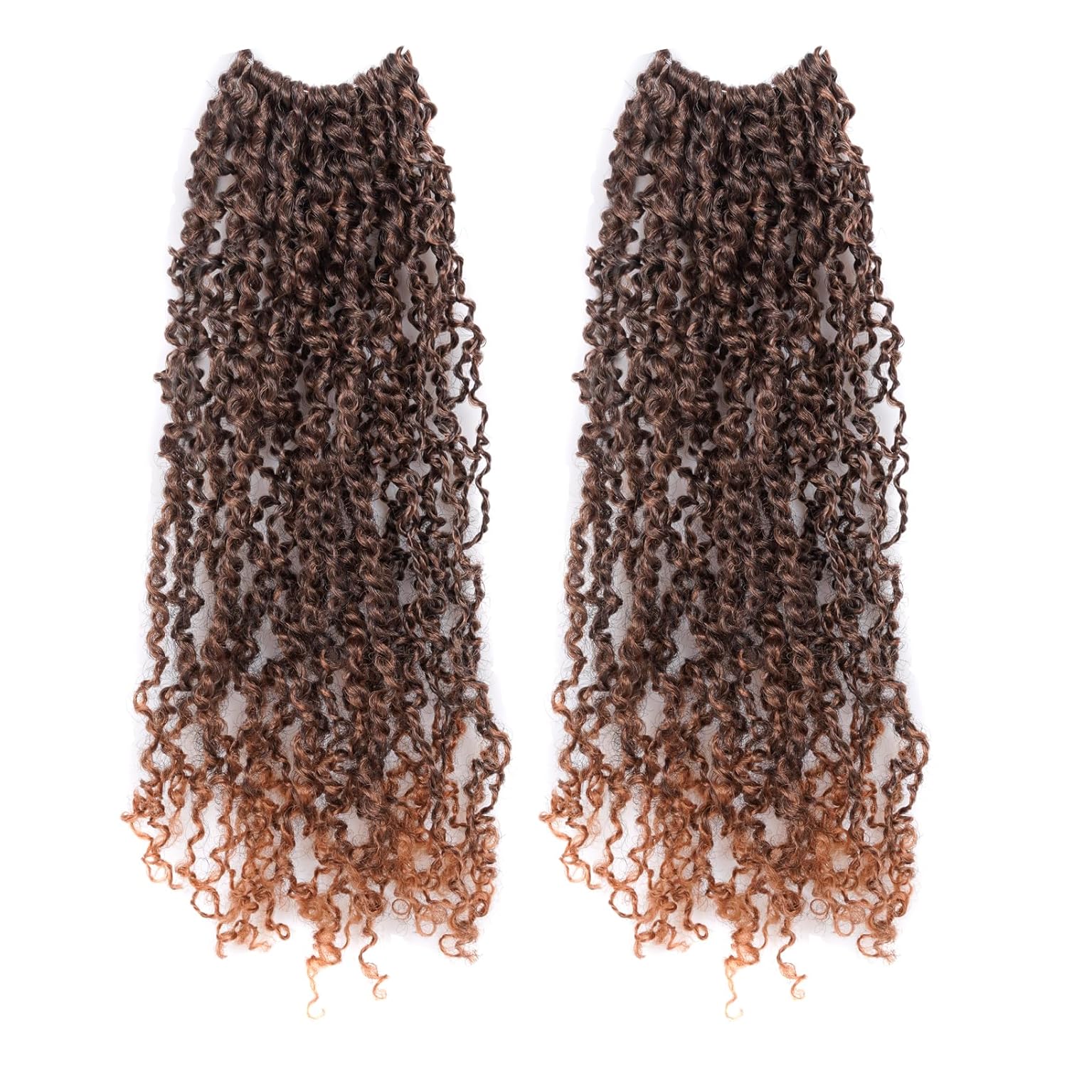 Toyotress Yanky Twist Crochet Hair - 10 Inch 2 Packs (30 Strands/Pcs) Fluffy Spring Mini Twist Short Bob Passion Twist, Ombre Brown Pre-Looped Crochet Braids Braiding Hair (10 Inch, T30-2P) 10 Inch (Pack of 2) T30