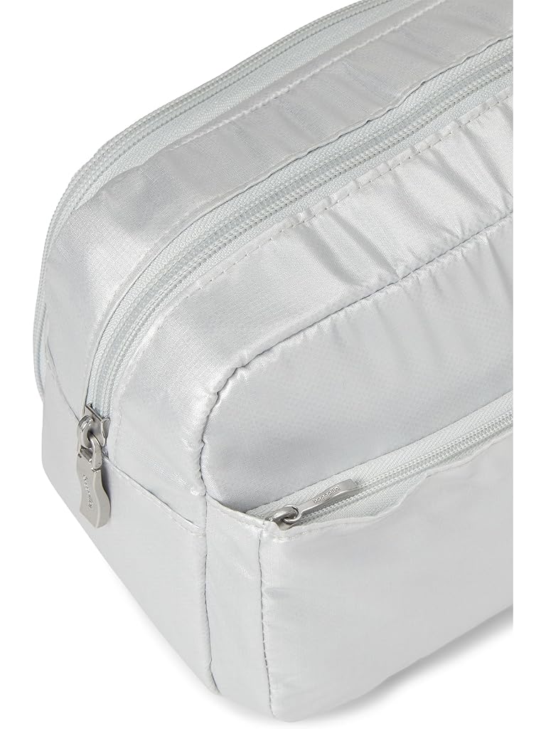 Silver Baggallini Pocket Cosmetic With Brush Organization