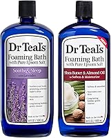 Vista 1 de Dr. Teal's - Set de regalo de variedad de baño espumoso (paquete de 2, 34 onzas cada una) – Calmar y dormir lavanda, manteca de karité hidratante