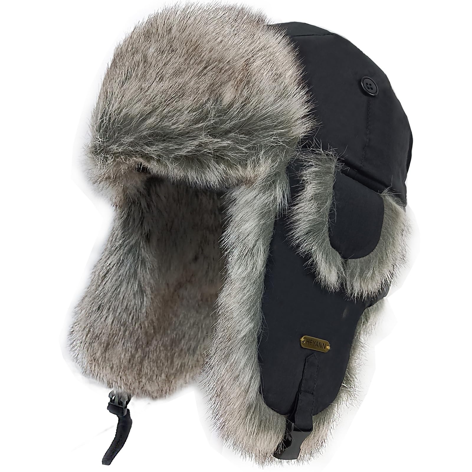 HEYANN Czapka Ushanka, Zimowe Czapki Trapper dla Mężczyzn Kobiet Sztuczne Futro, Rosyjski Styl Eskimosów Ciepłe Miękkie Futro Podszewka Czapki