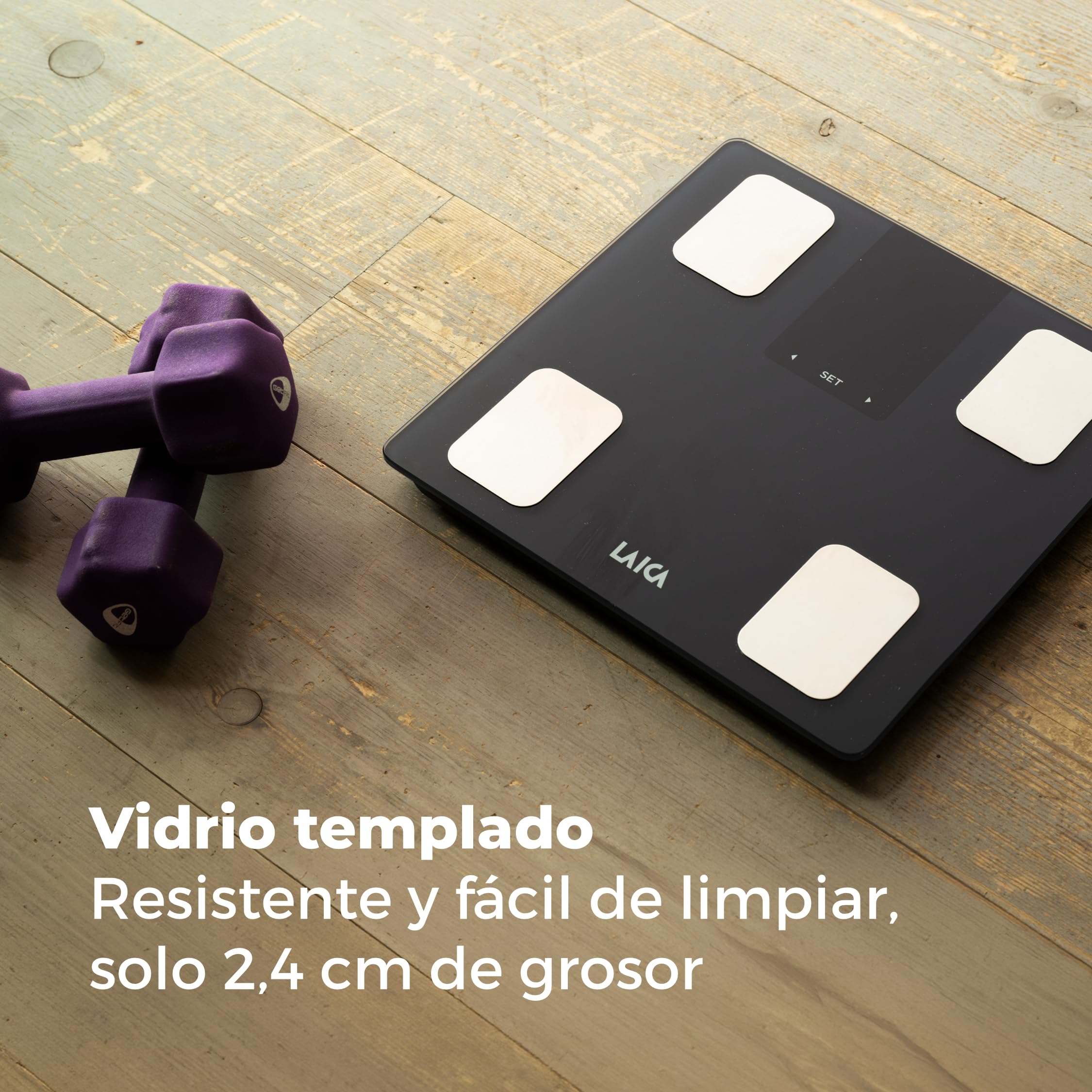 LAICA PS7132 Báscula Inteligente Bioimpedancia - 4 Electrodos, Negra