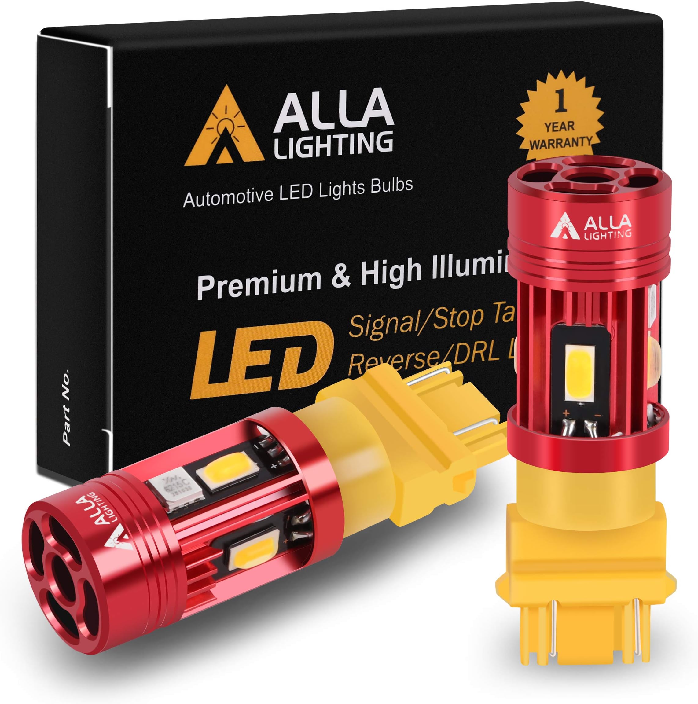CAN Bus T25 3156 3157 LED Bulbs Amber Yellow Turn Signal Lights, Plug-n-Play 3457NAK 4157NAK 5702AK 3757AK CANBUS Blinker Lamps Upgrade