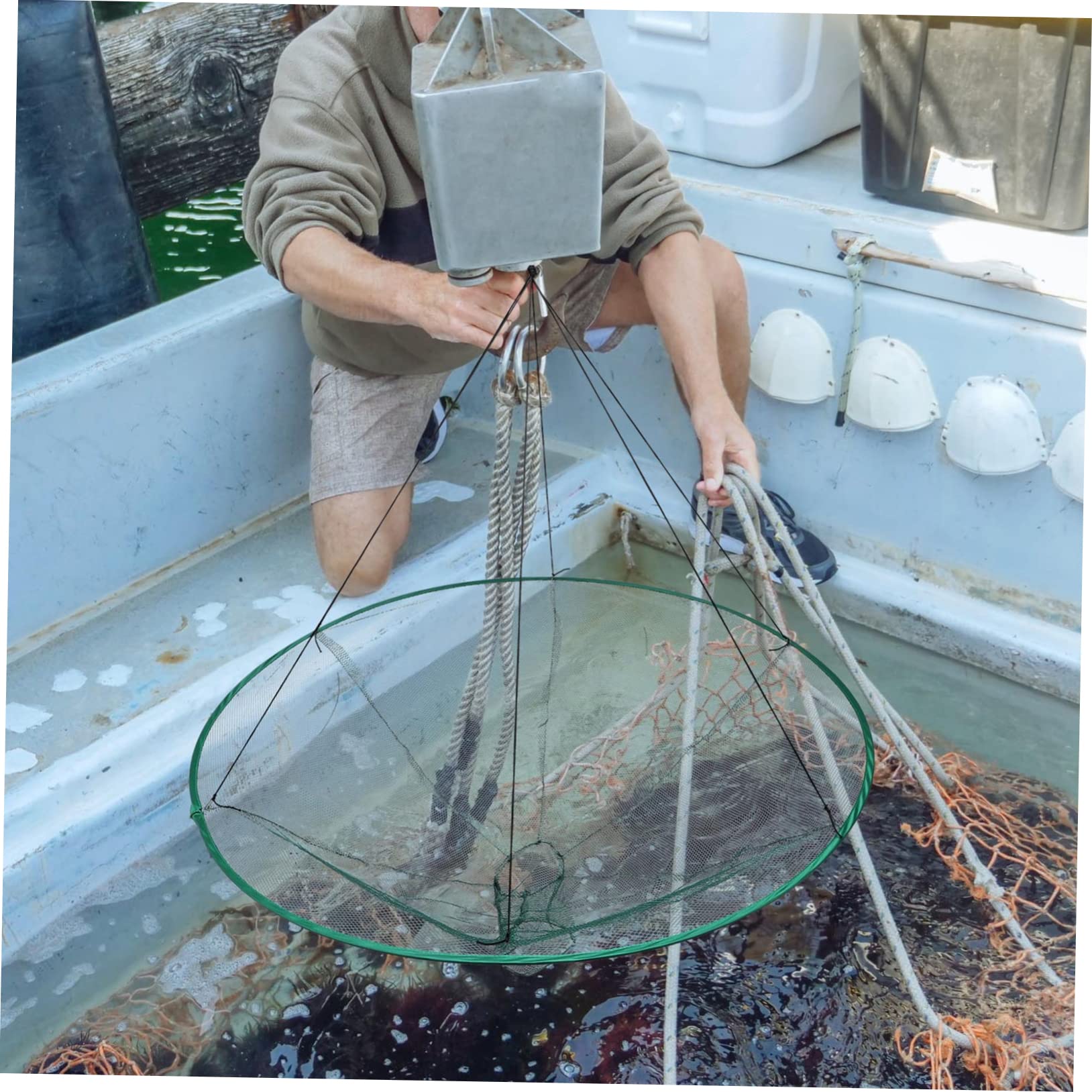 ifundom Piège à Pêche à Main Pliable pour Crevettes et Écrevisses, 1 Pièce