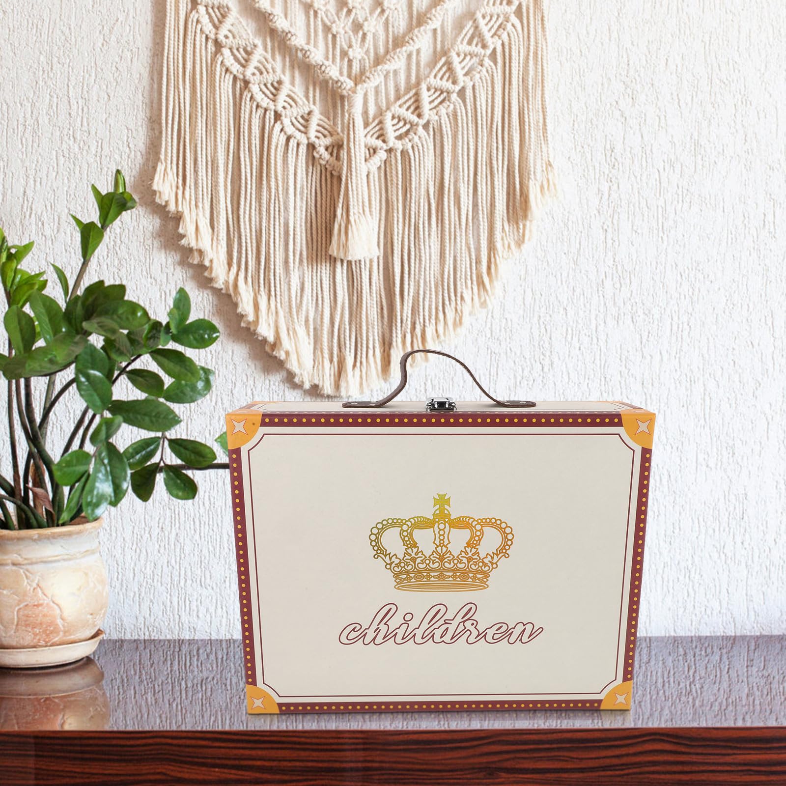 Levemolo Scatola Valigia Portatile in Cartone con Manico Contenitore per Dolcetti e Regali Box Regalo Decorativo per Feste Matrimonio e Bomboniere per Confezioni Party e Presentazioni