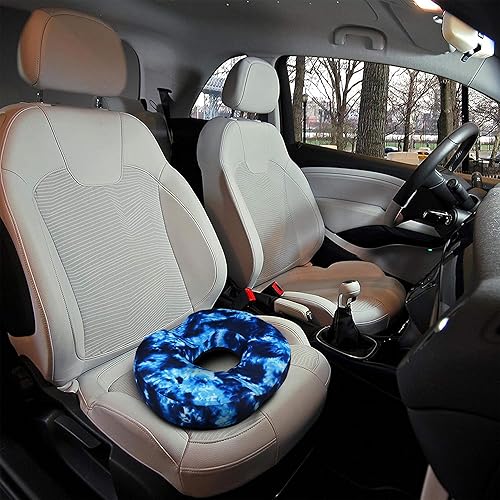 Miniatura 3 de Cojín de asiento de rosquilla de fresa rosa para aliviar el dolor de coxis y hemorroides, cojín para silla de oficina en casa para trabajo sentado