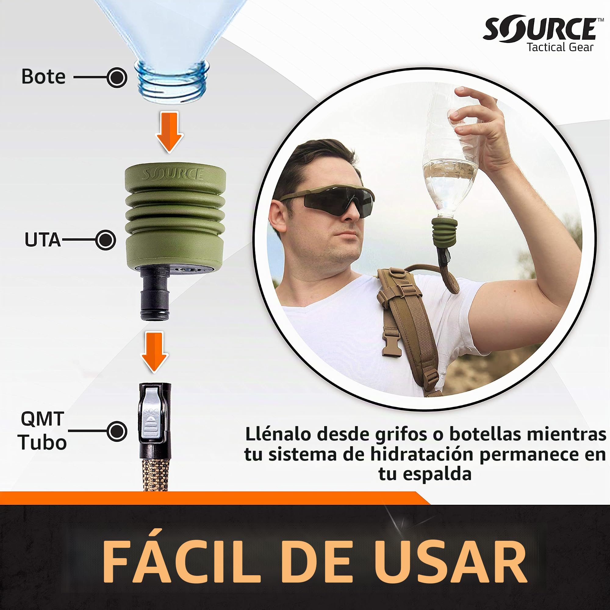 Source Tactical UTA - Boquillas, Color Negro