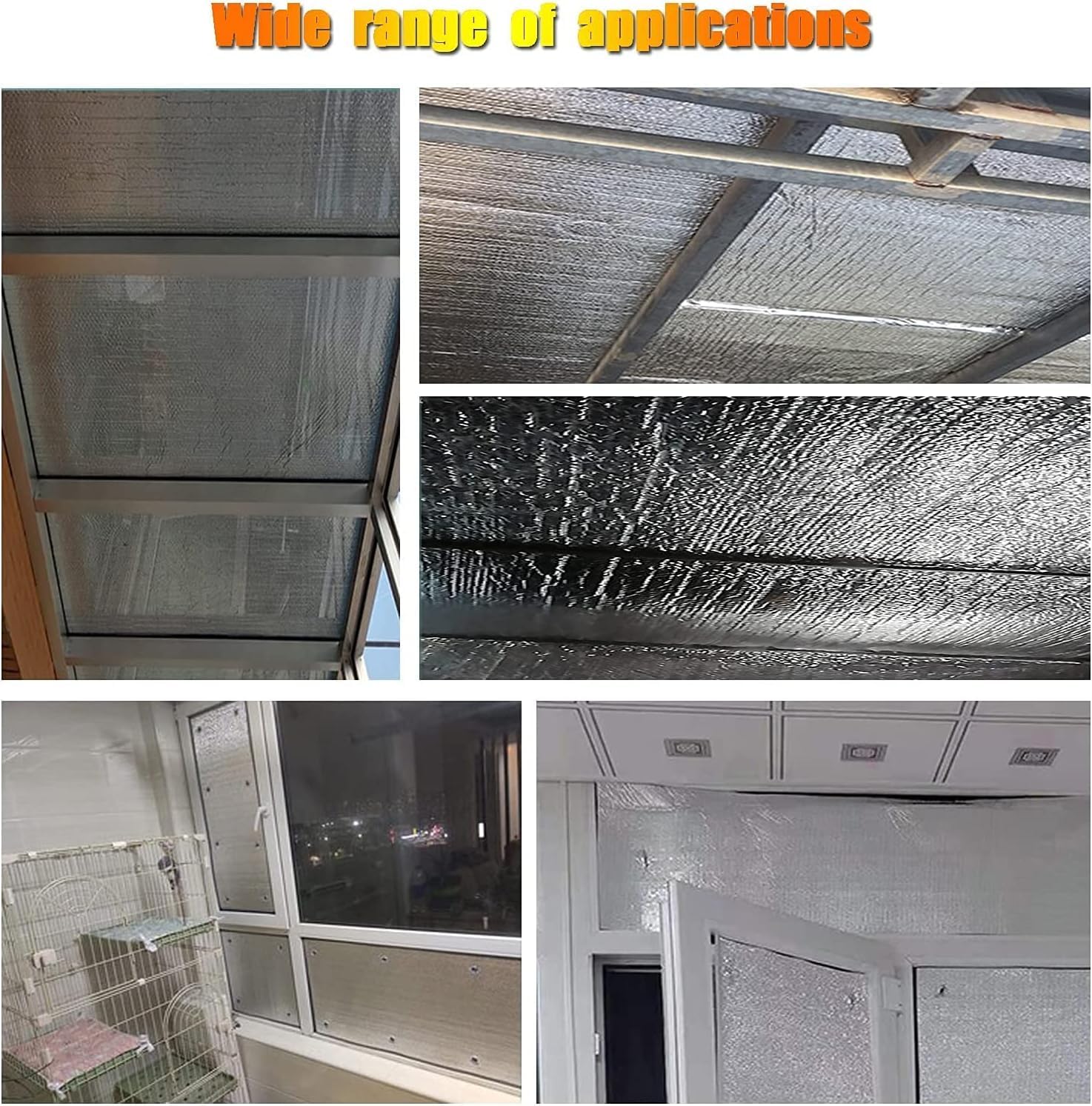 Self-Adhesive Insulation Foil for Double Roofs, Insulation Rolls for Garages, Attics, Radiant Barrier(1*5m)