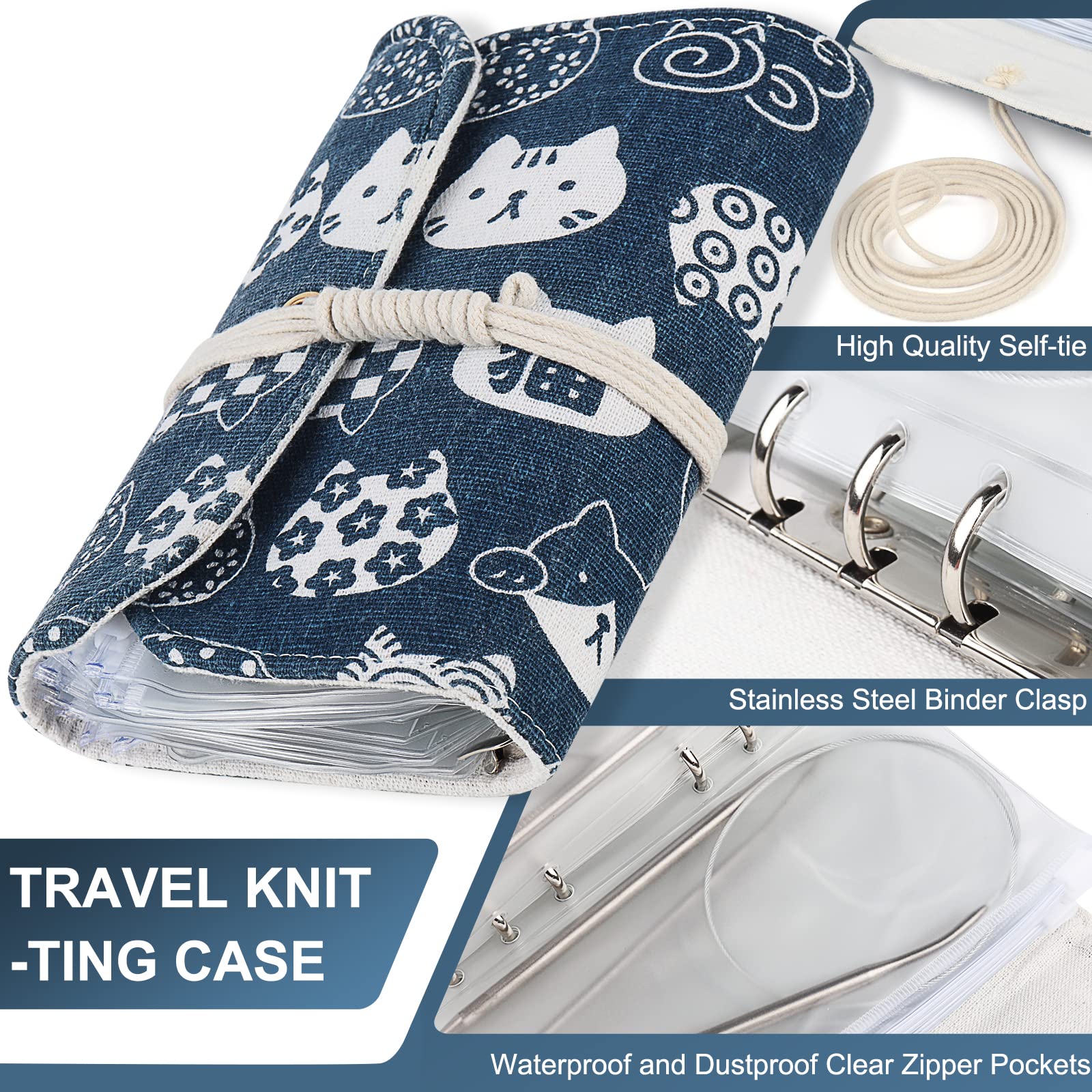 Set Aiguilles Tricot Circulaires Coopay 60cm - 9 Tailles Métal (2,5-10mm) Avec Étui Chat