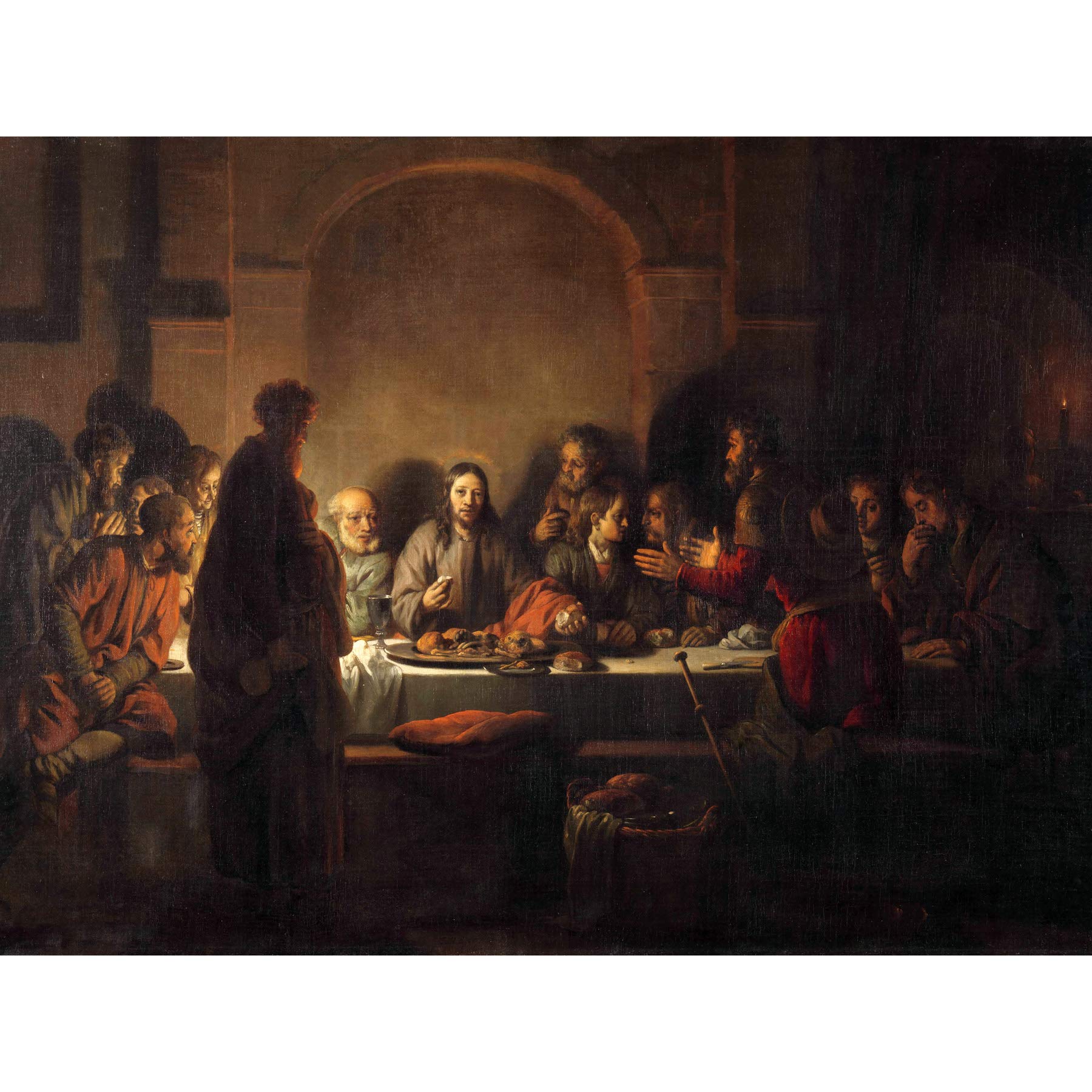 Artery8 Van Den Eeckhout The Last Supper Painting Premium Wall Art Canvas Print 18X24 Inch