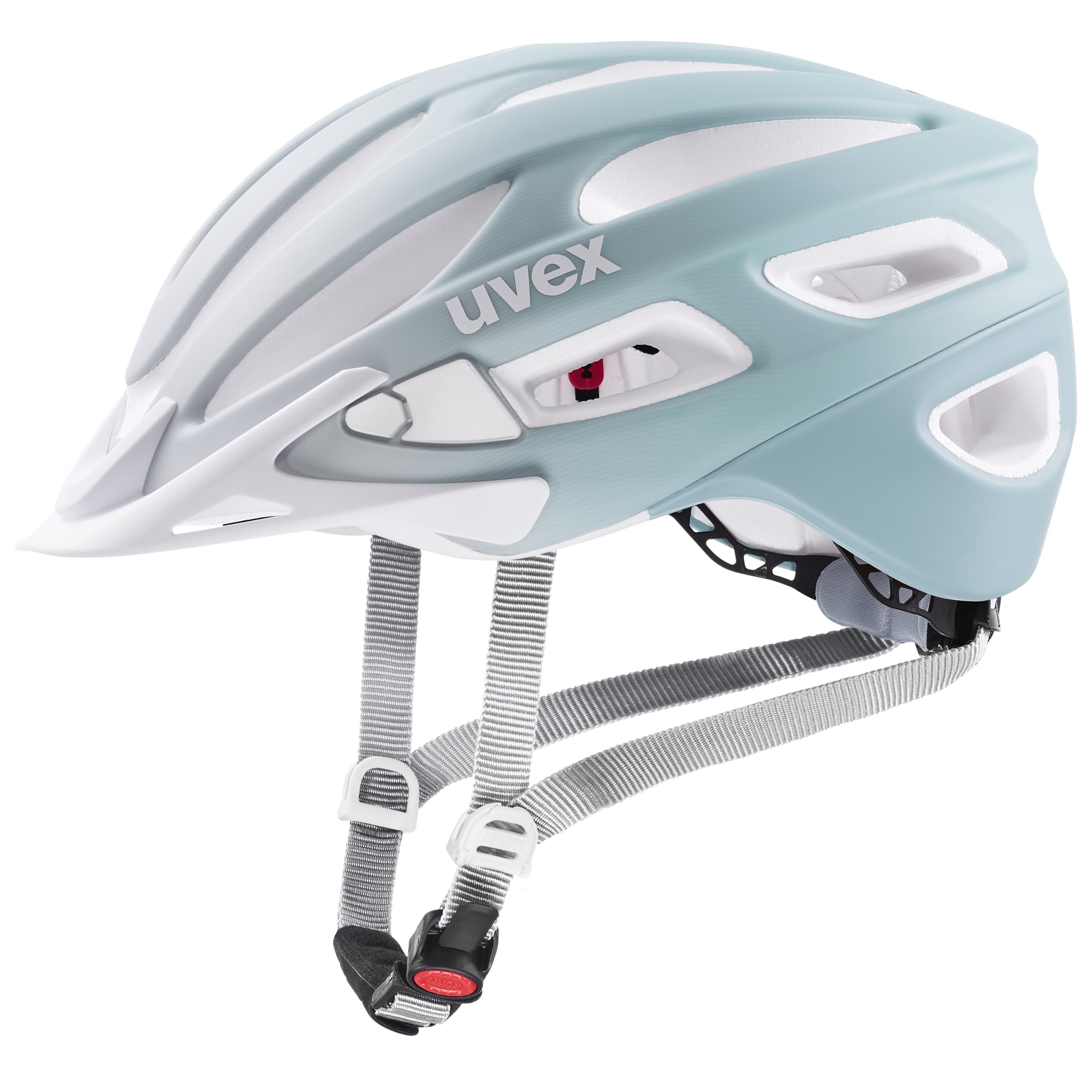 uvex True cc - Leichter Fahrradhelm für Damen und Herren - individuelle Größenanpassung - erweiterbar mit LED-Licht - Papyrus-Peacock matt - 52-55 cm